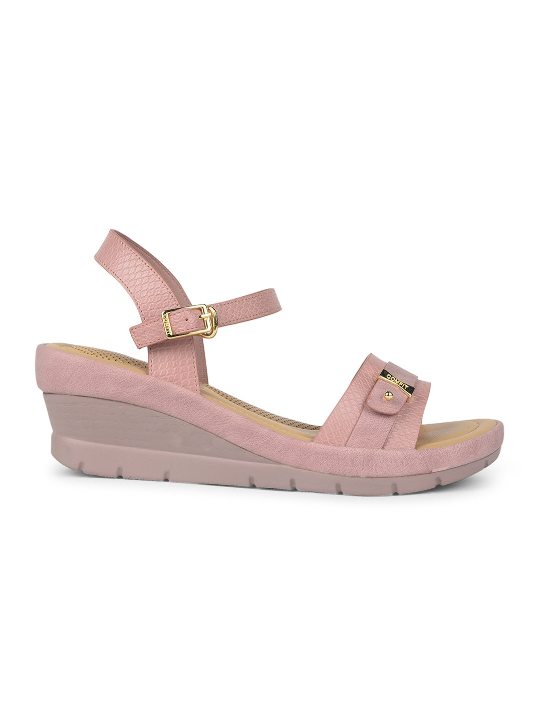 Bata Comfit Women Pink Ankle Strap Wedge Heel Sandal - Pink - View 2