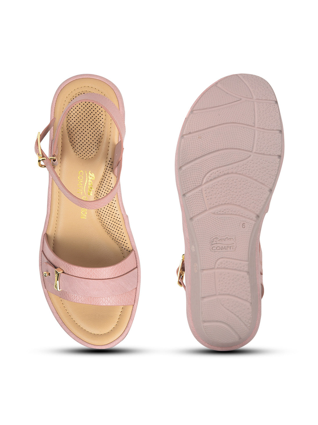 Bata Comfit Women Pink Ankle Strap Wedge Heel Sandal - Pink - View 4