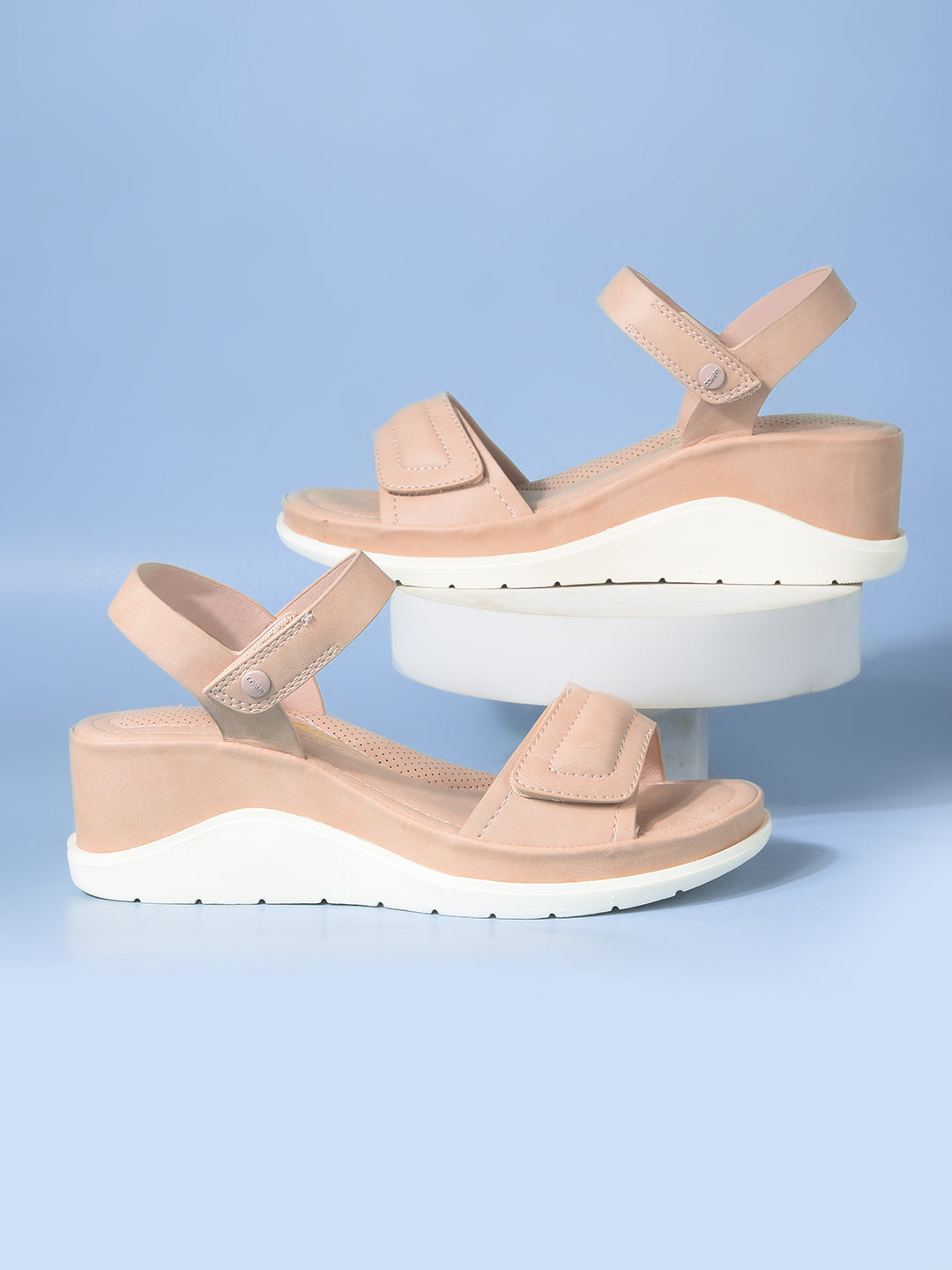 Bata Comfit Women Pink Ankle Strap Wedge Heel Sandal - Pink - View 6