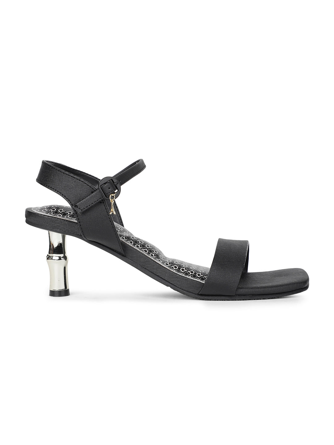 Bata Women Black Ankle Strap Stiletto Heels Sandal - Black - View 2