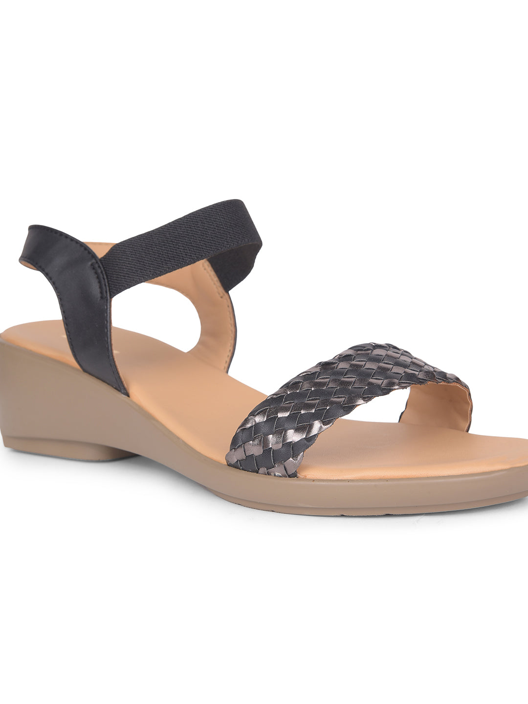 Bata Women Black Ankle Strap Wedge Heel Sandal - Black - View 5