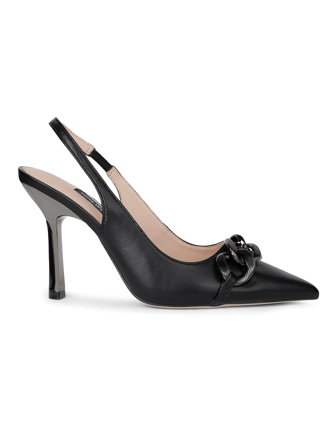 Nine West Women Pointed-Toe Stiletto Heel Slingback Sandal - Black - View 2