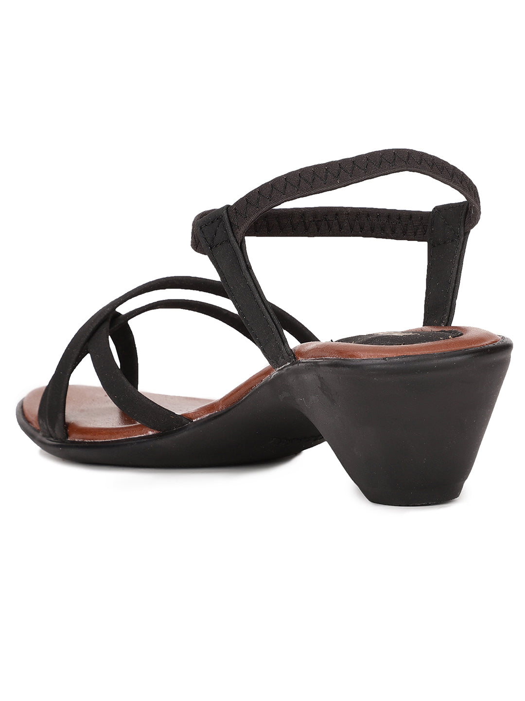 Bata Women Black Ankle Strap Block Heel Sandal - Black - View 3