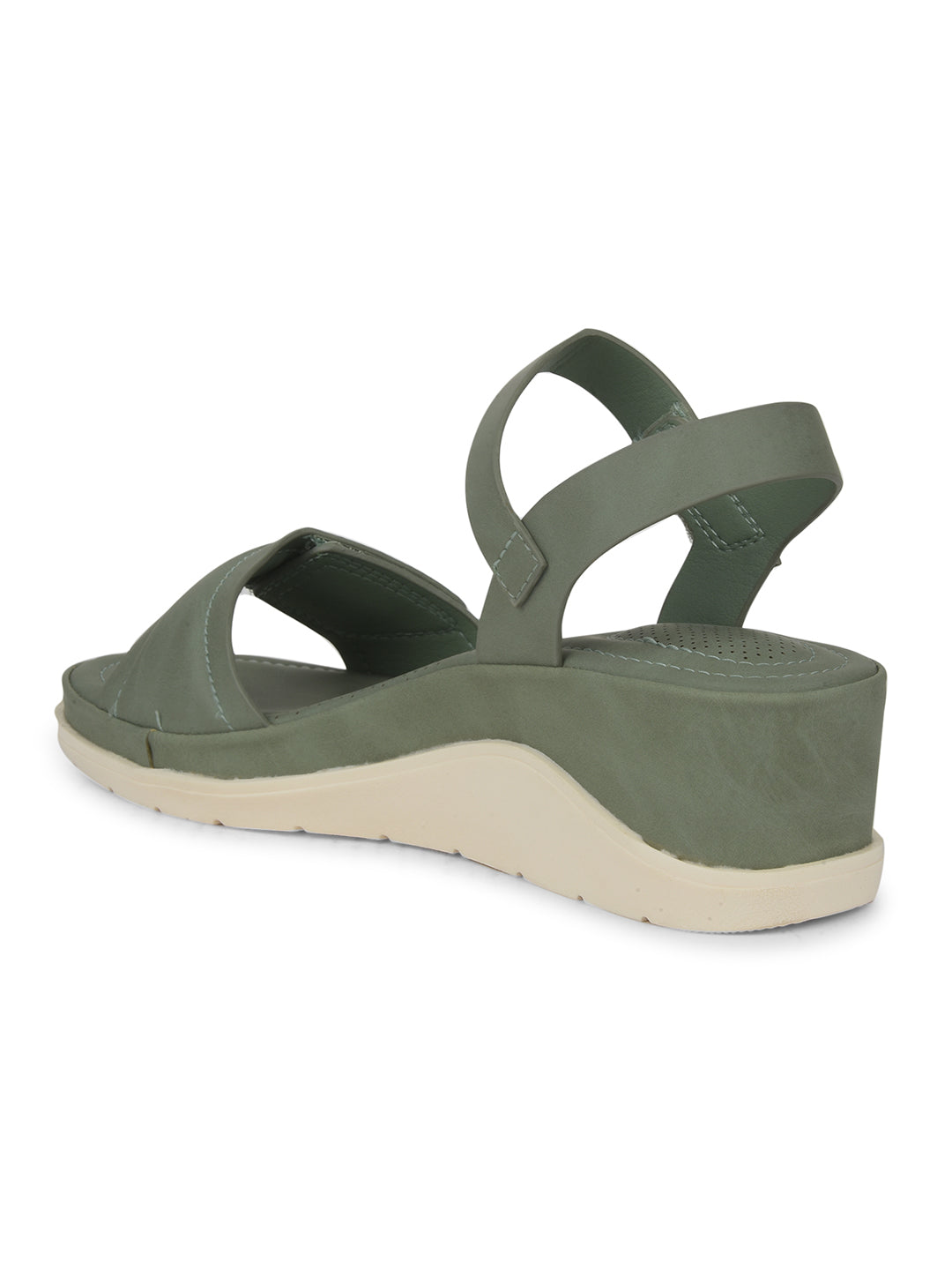 Bata Comfit Women Green Ankle Strap Wedge Heel Sandal - Green - View 3