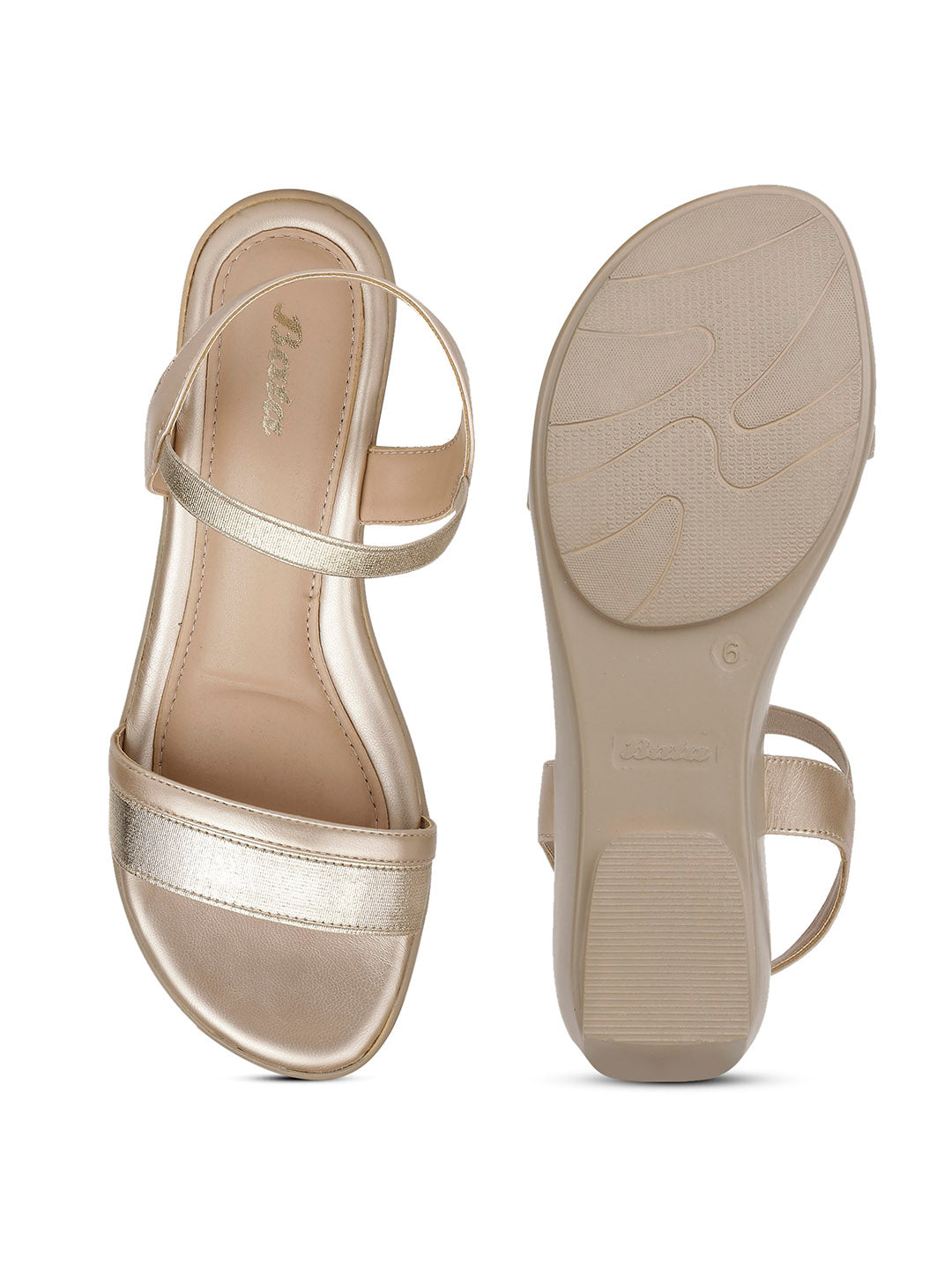 Bata Women Gold Ankle Strap Wedge Heel Sandal - Gold - View 4