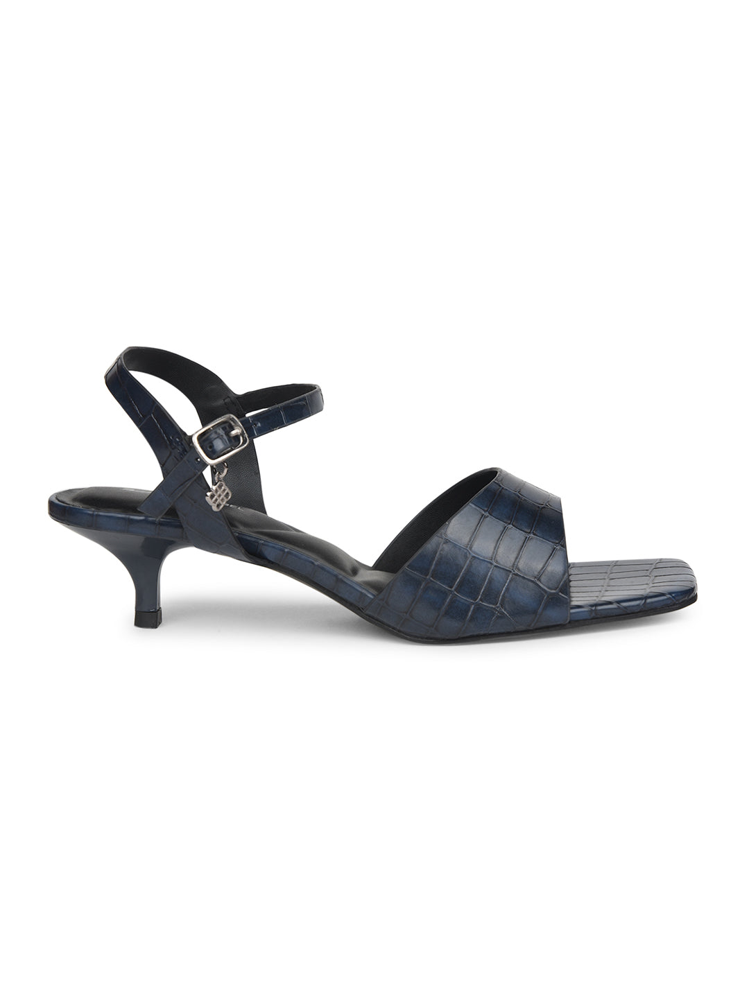 Bata Women Navy Blue Ankle Strap Kitten Heel Sandal - Navy Blue - View 2