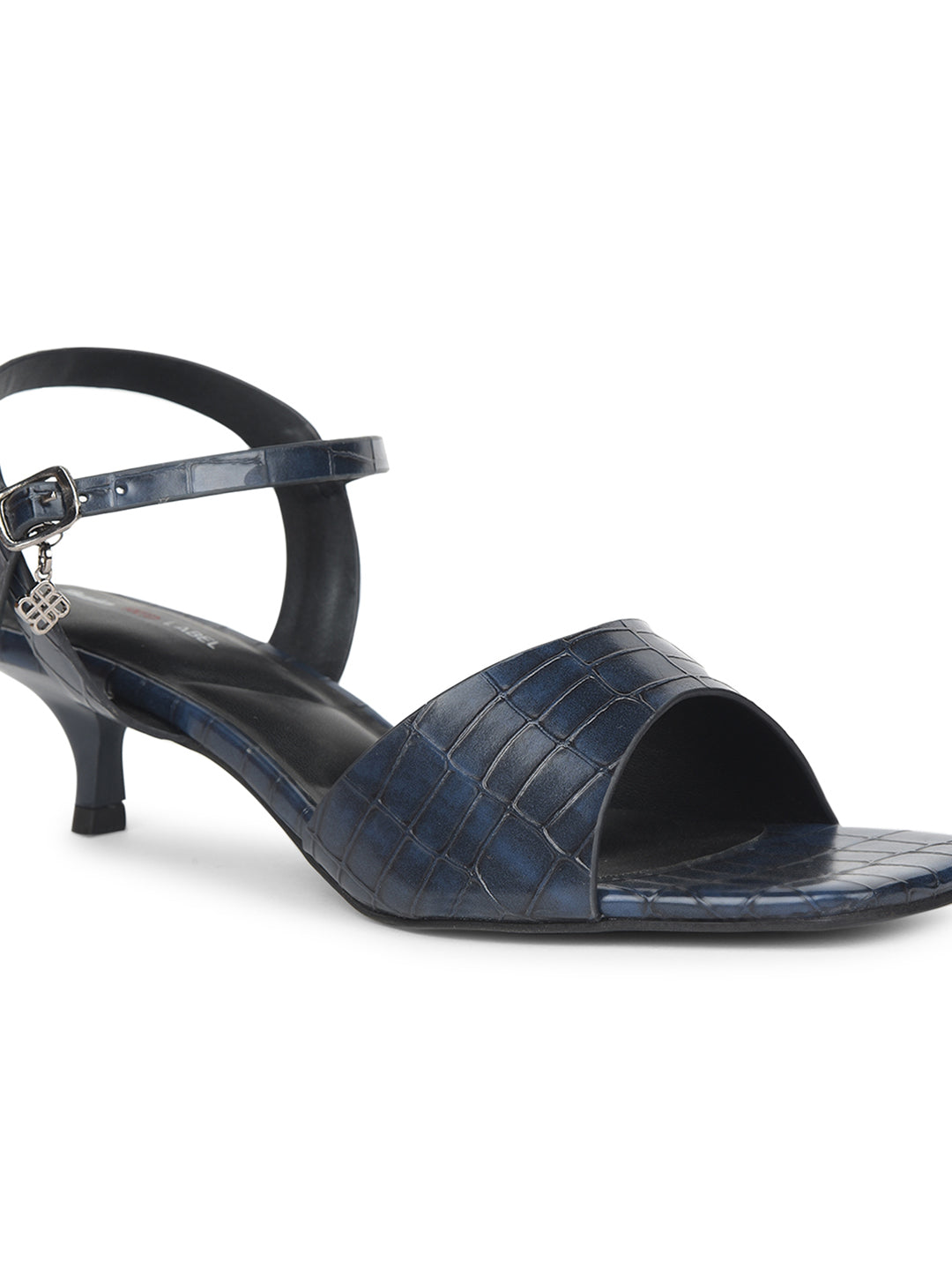 Bata Women Navy Blue Ankle Strap Kitten Heel Sandal - Navy Blue - View 5