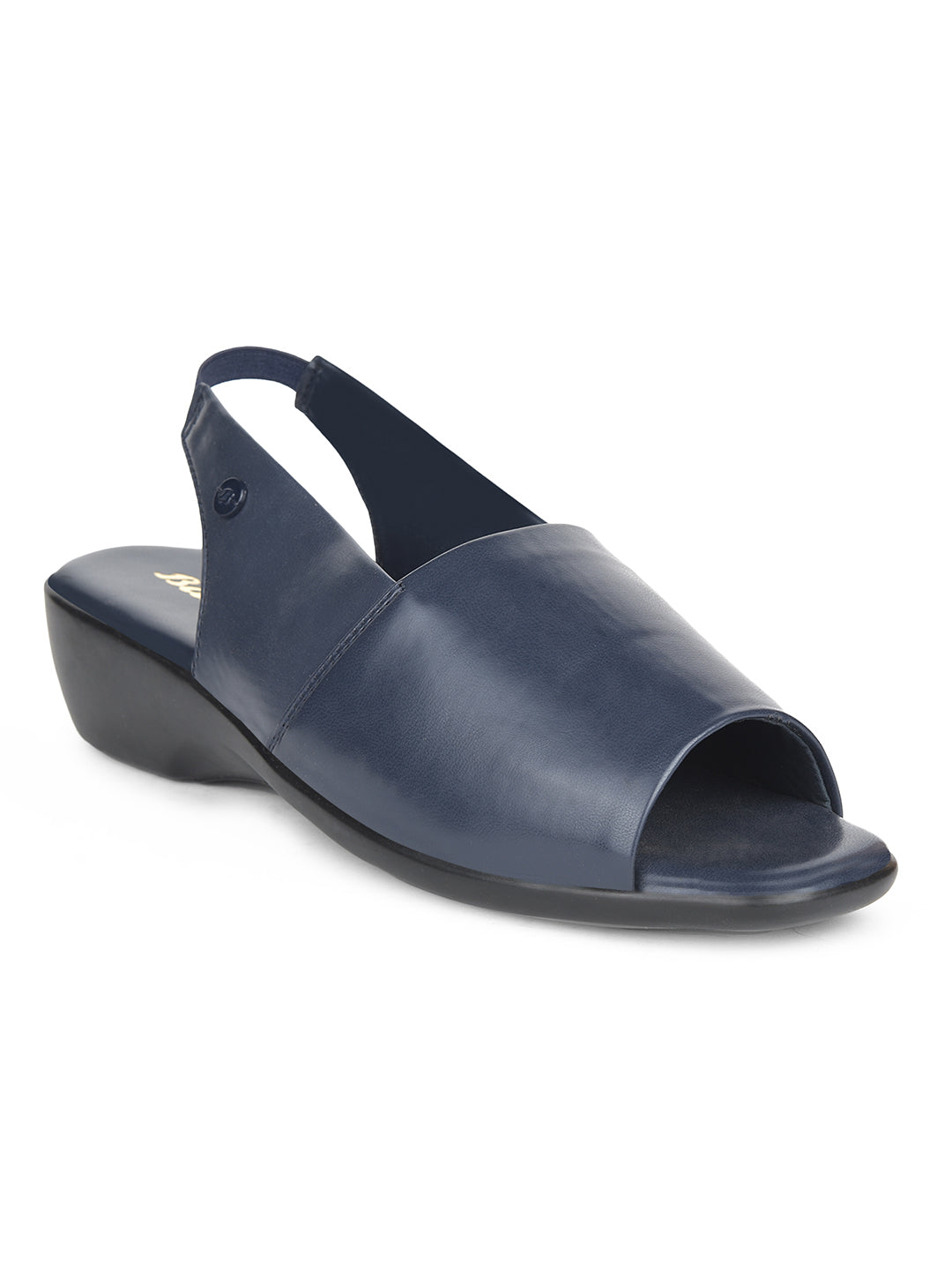 Bata Women Navy Blue BackStrap Wedge Heel Sandal - Navy Blue - View 1