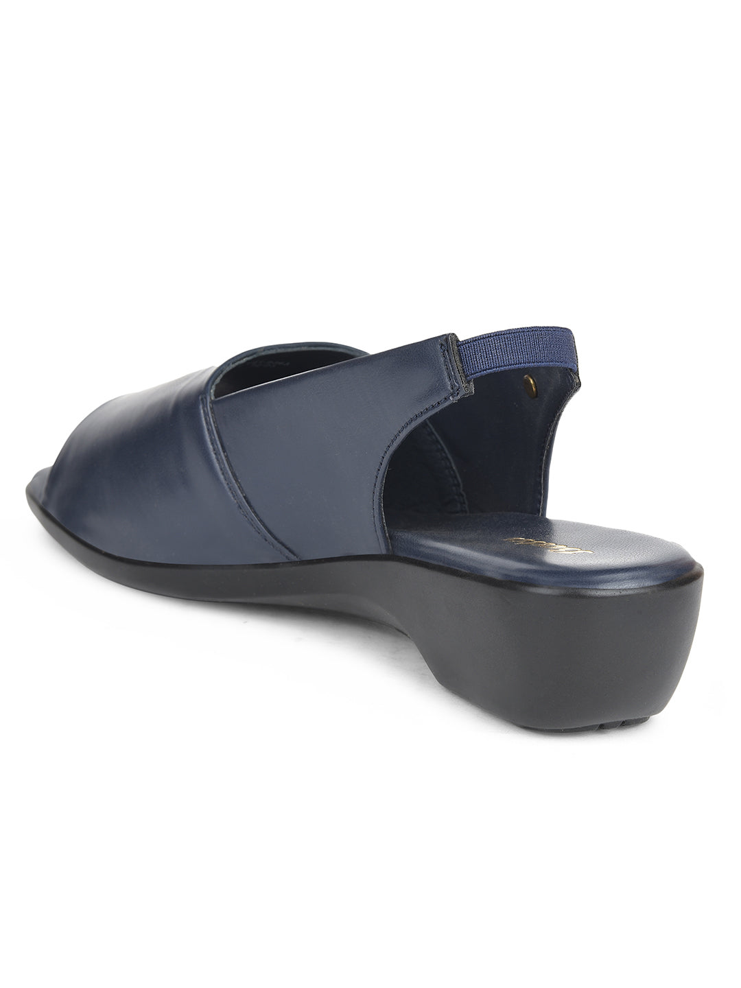 Bata Women Navy Blue BackStrap Wedge Heel Sandal - Navy Blue - View 3