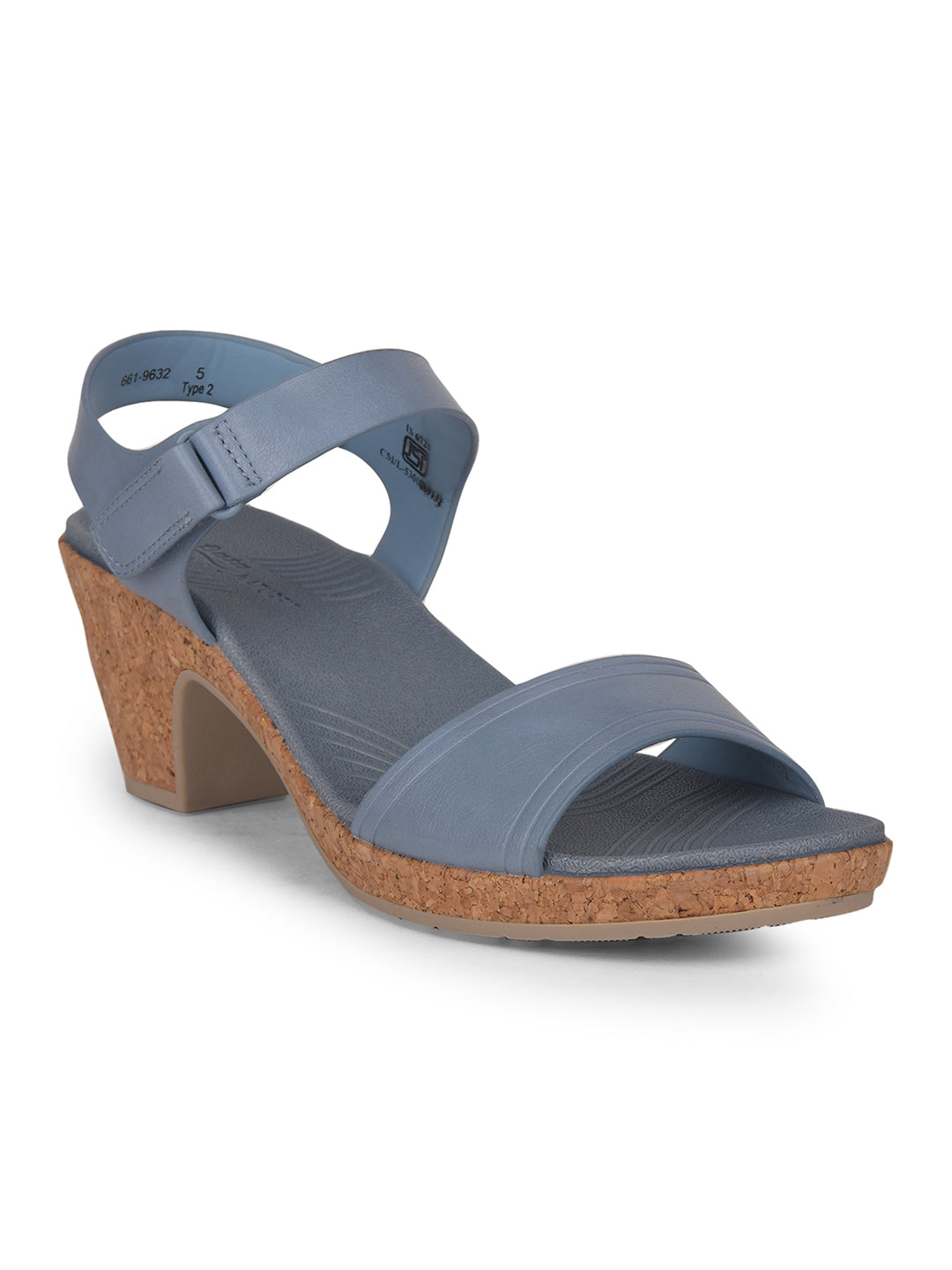 Bata Comfit Women Light Blue Velcro Strap Block Heel Sandal - Light Blue - View 1