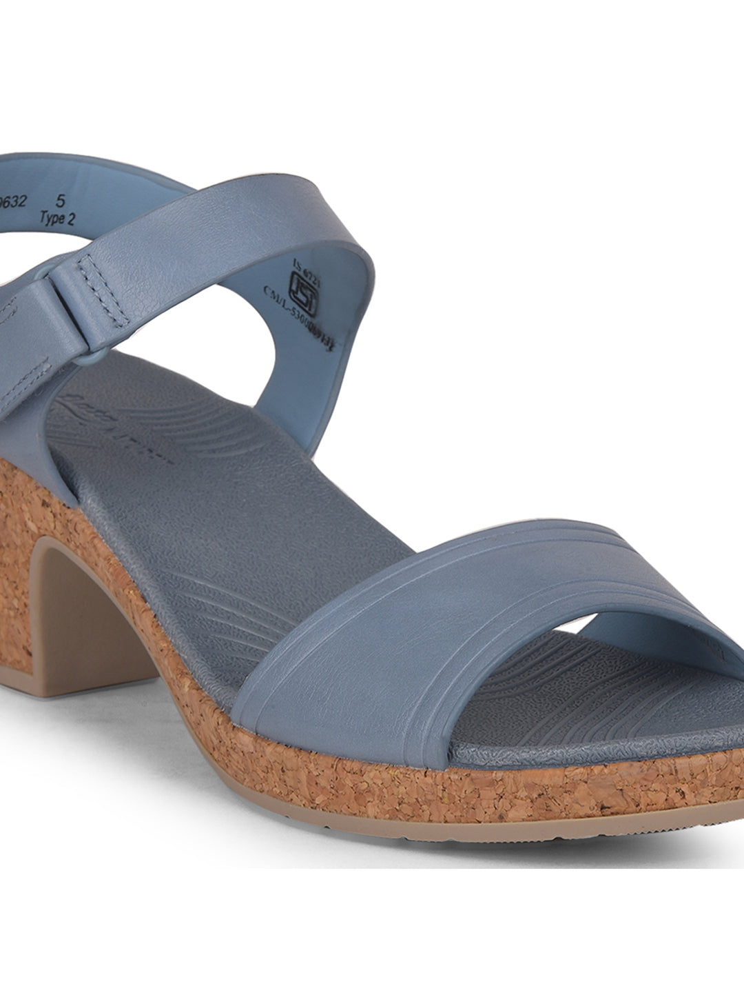 Bata Comfit Women Light Blue Velcro Strap Block Heel Sandal - Light Blue - View 5