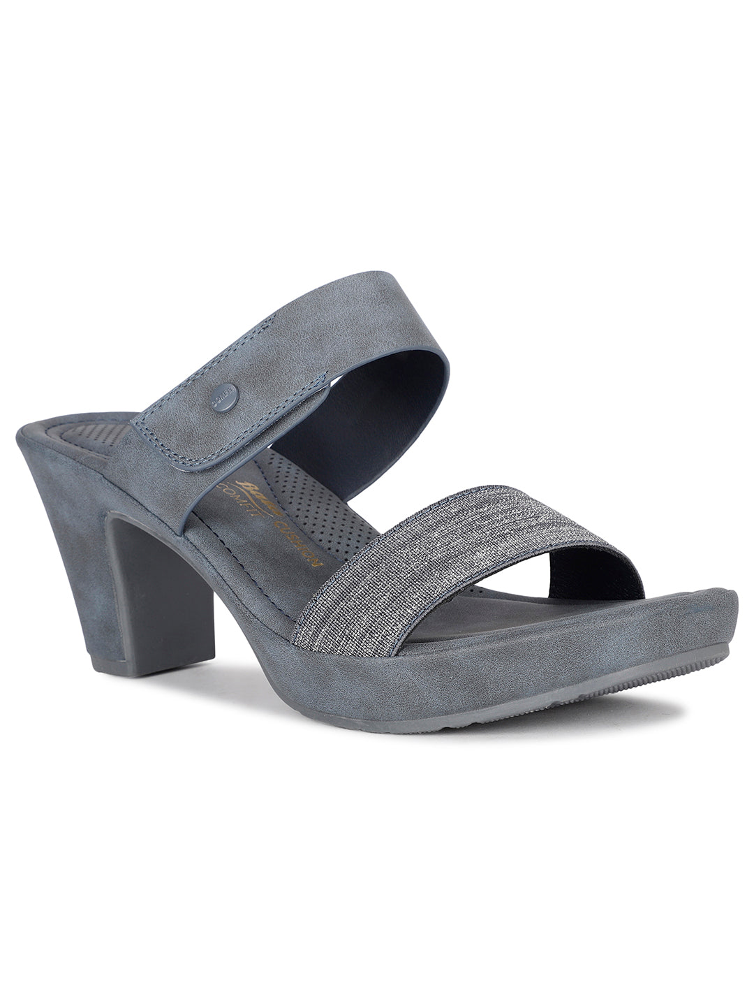 Bata Comfit Women Navy Blue Mule Block Heel Sandal - Navy Blue - View 1