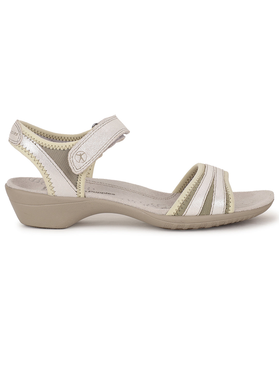 Hush Puppies Women Silver Velcro Strap Wedge Heel Sandal - Silver - View 2