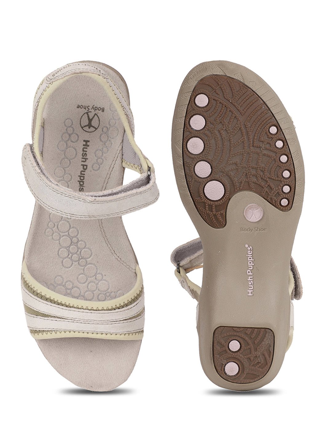 Hush Puppies Women Silver Velcro Strap Wedge Heel Sandal - Silver - View 4