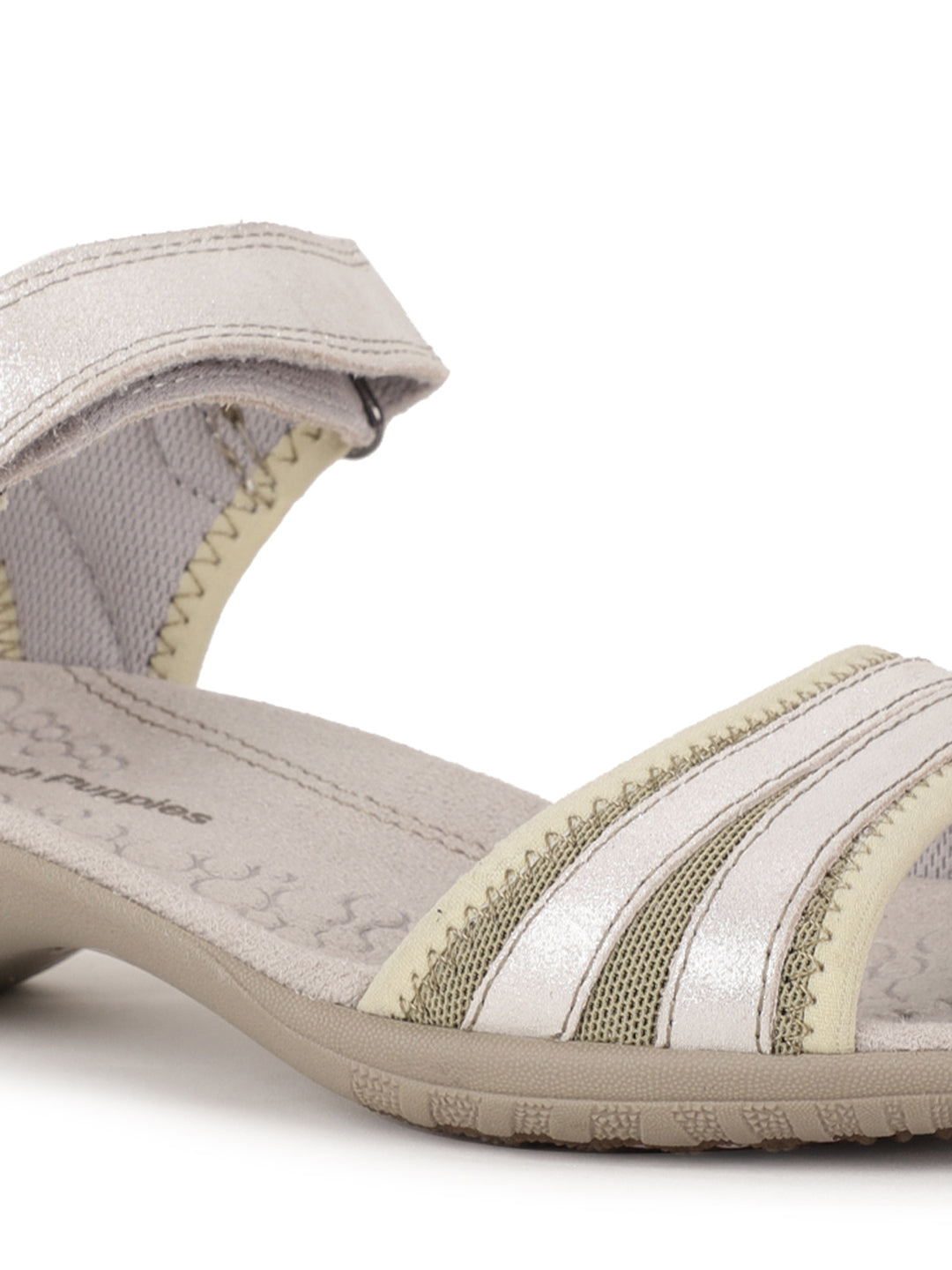 Hush Puppies Women Silver Velcro Strap Wedge Heel Sandal - Silver - View 5