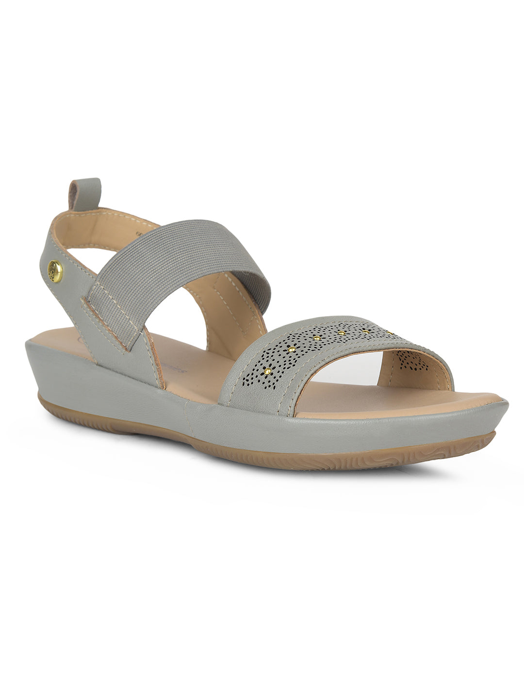 Hush Puppies Women Grey BackStrap Wedge Heel Sandal - Grey - View 1
