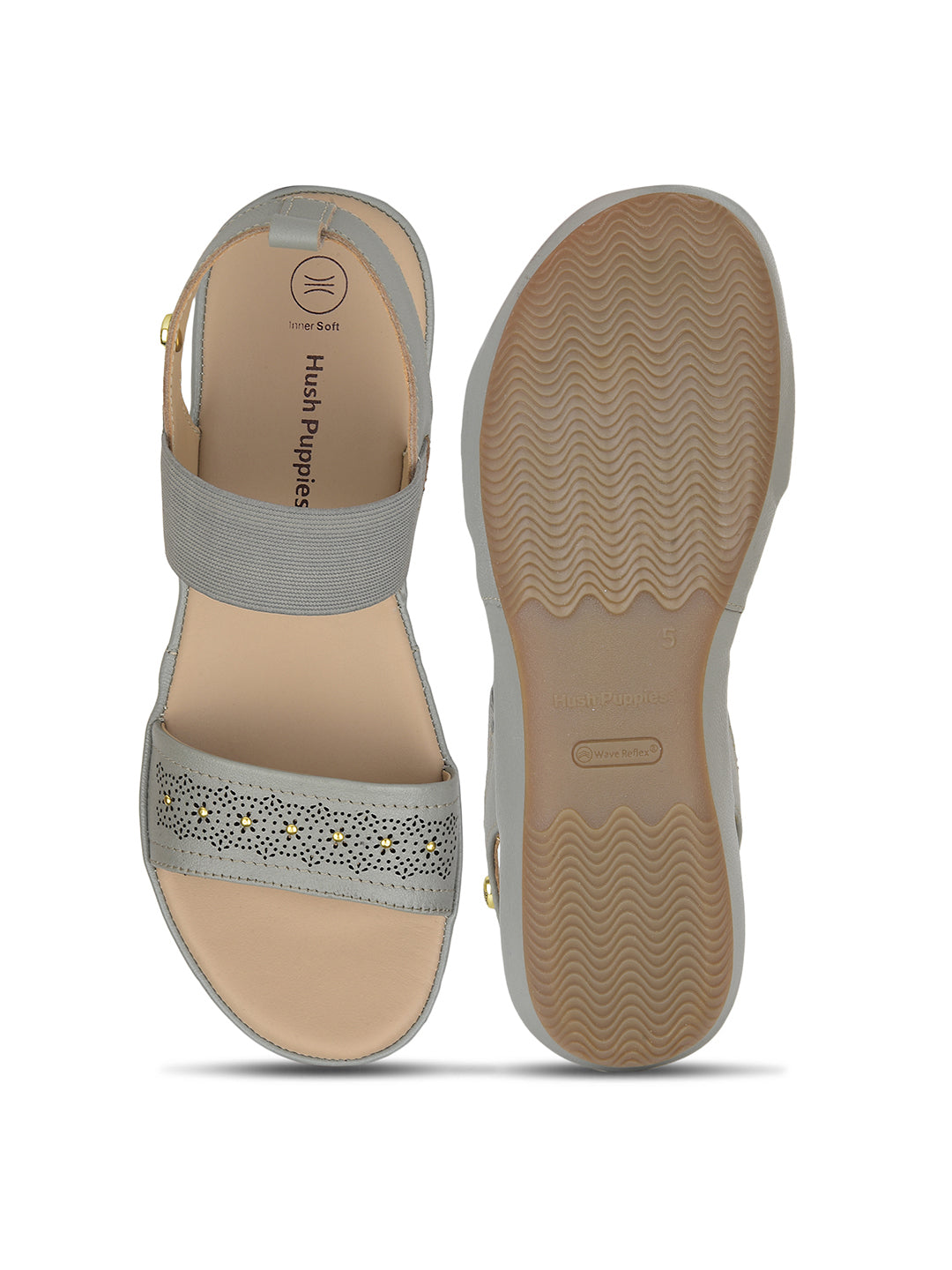 Hush Puppies Women Grey BackStrap Wedge Heel Sandal - Grey - View 4