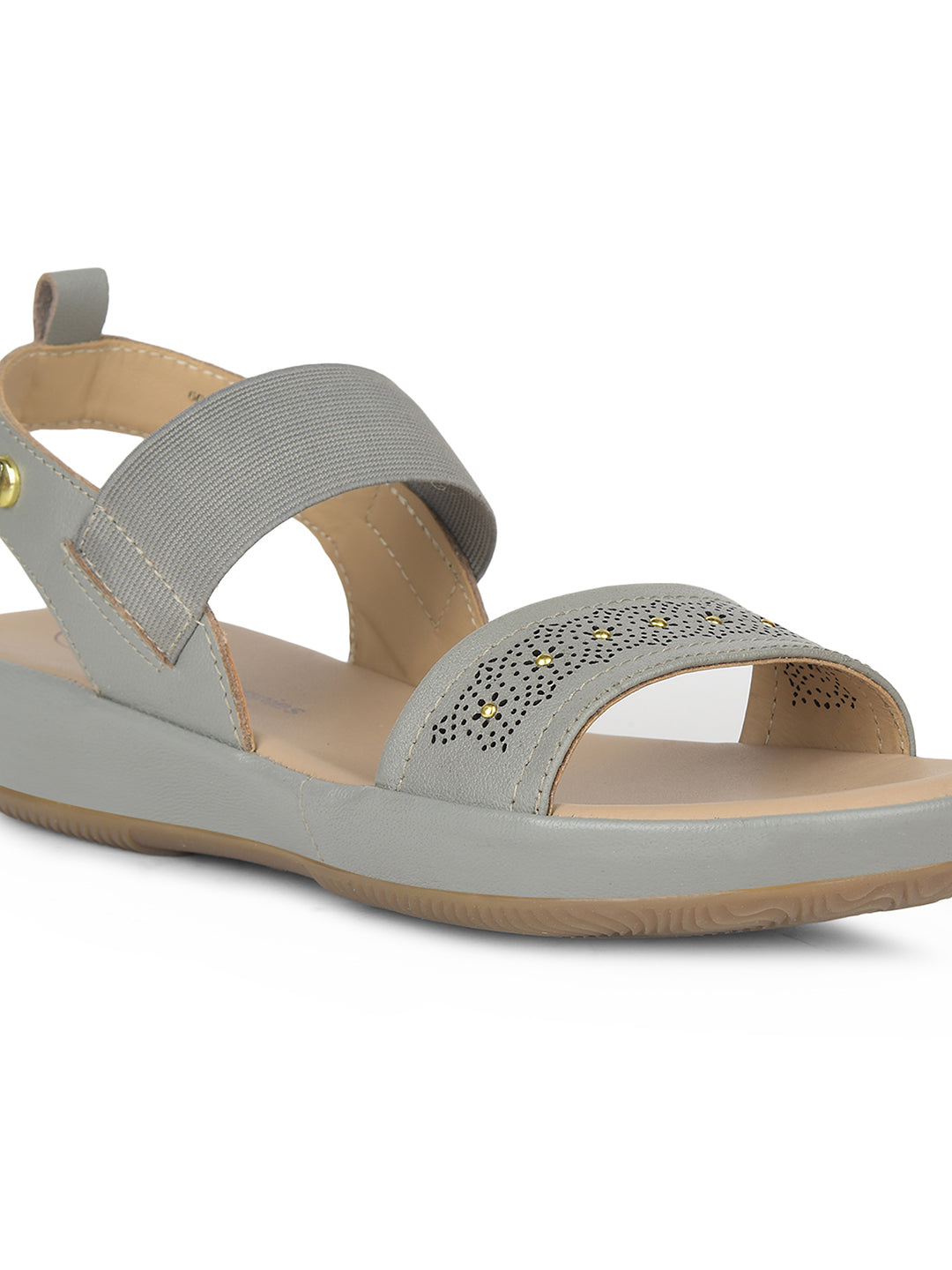 Hush Puppies Women Grey BackStrap Wedge Heel Sandal - Grey - View 5