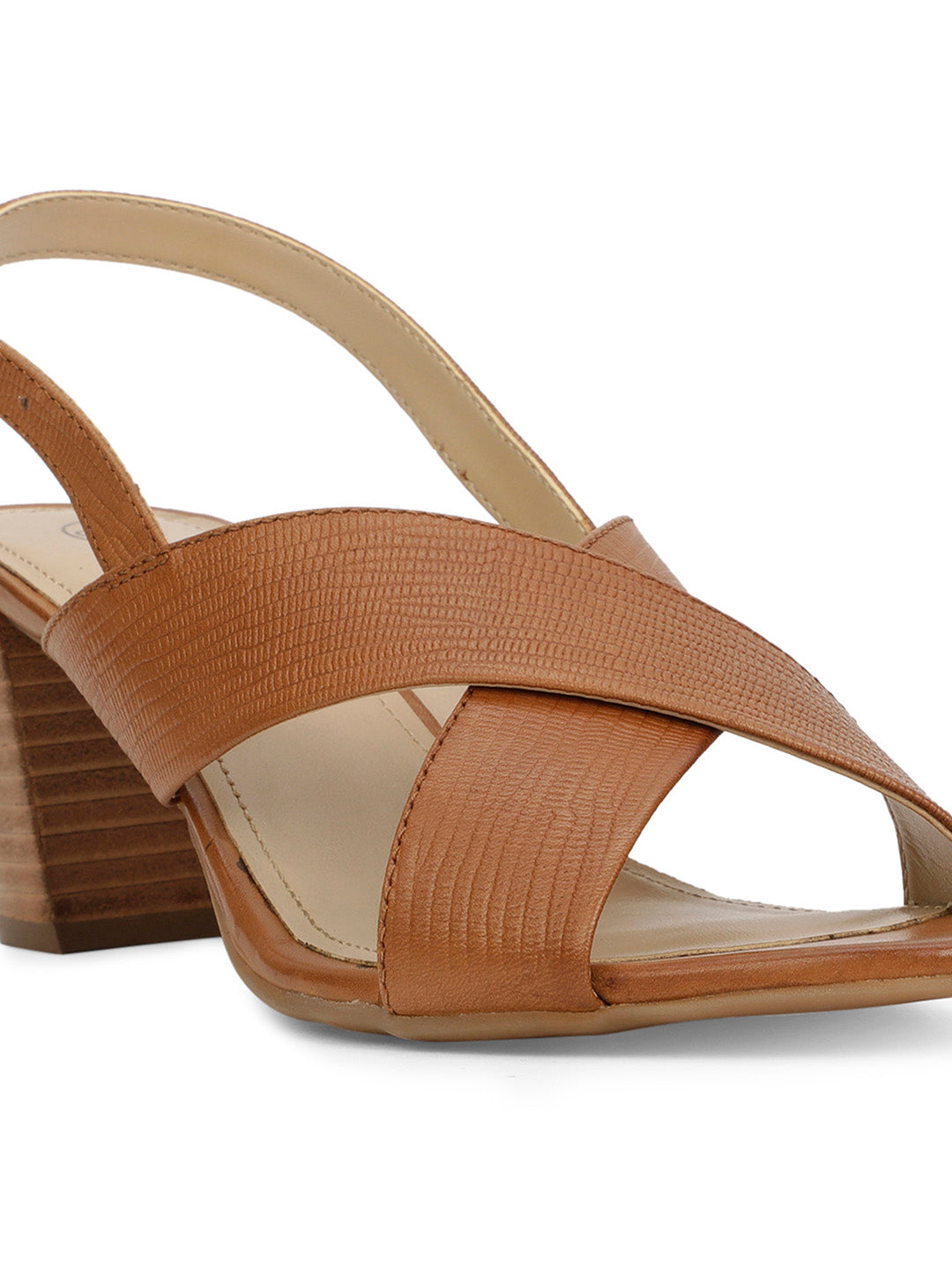 Hush Puppies Women Tan BackStrap Block Heel Sandal - Tan - View 5