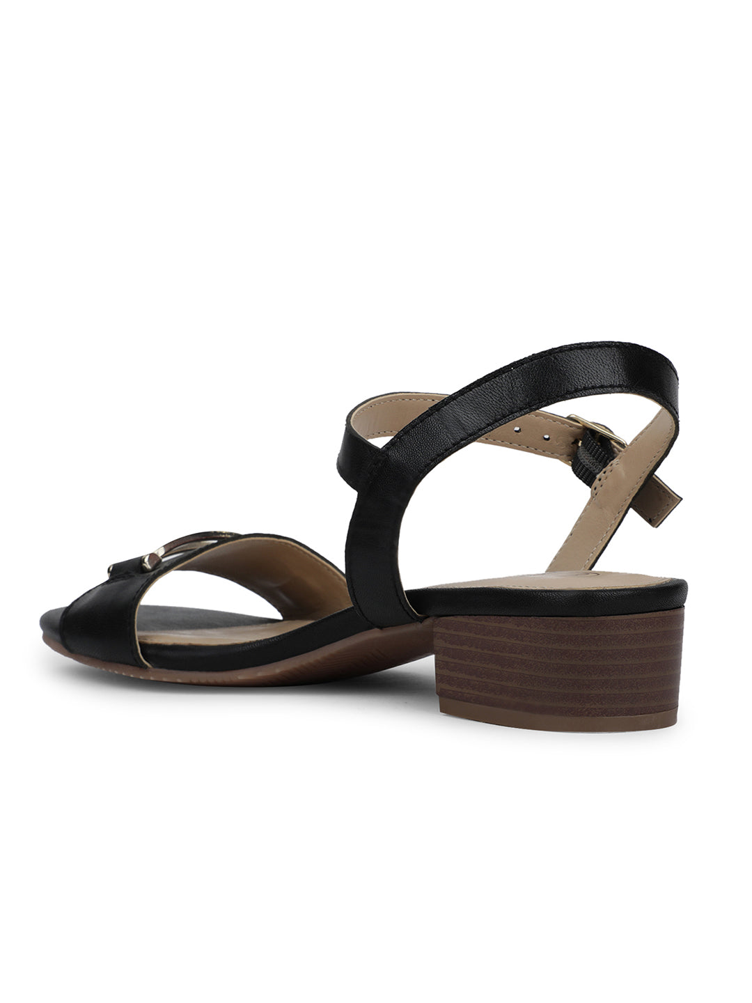 Hush Puppies Women Black BackStrap Block Heel Sandal - Black - View 3