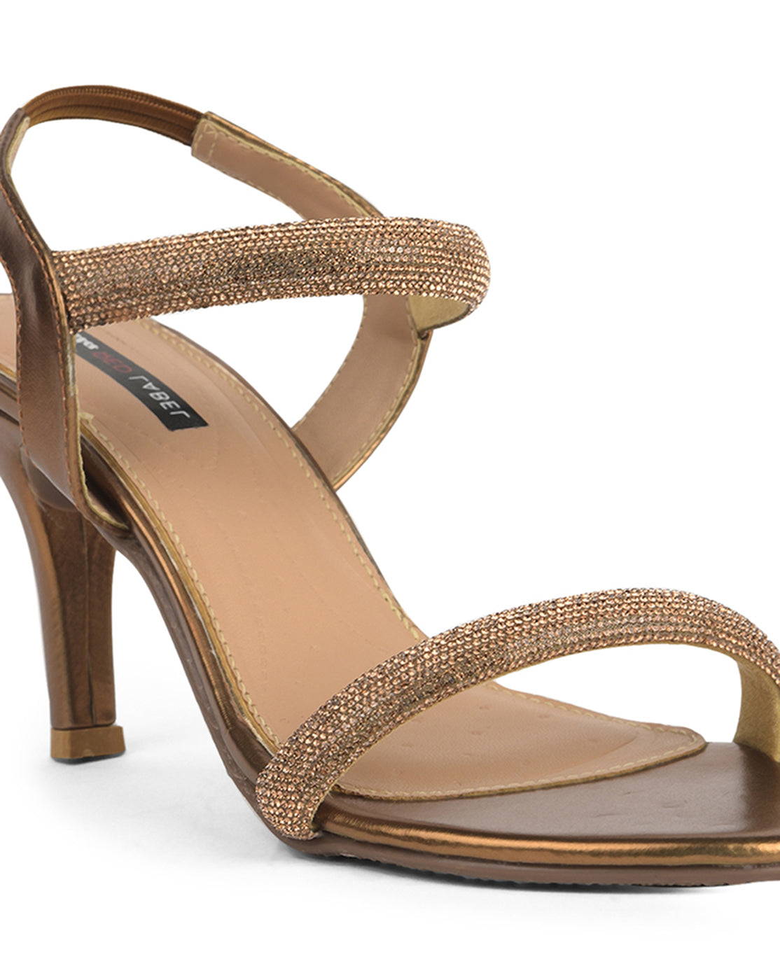Bata Women Gold Ankle Strap Kitten Heel Sandal - Gold - View 5