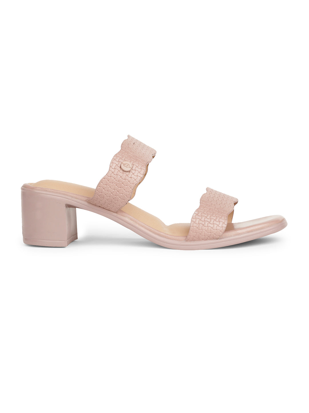 Bata Women Nude Block Heel Mule Sandal - Nude - View 2