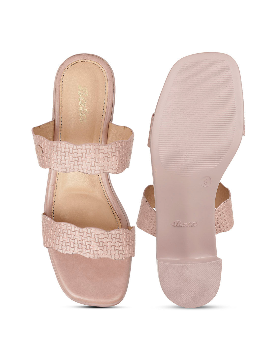 Bata Women Nude Block Heel Mule Sandal - Nude - View 4