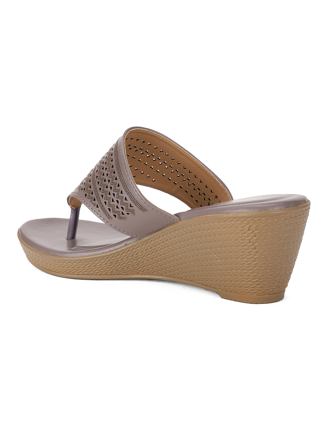 Bata Women Gunmetal Wedge Heel Thong Sandal - Gunmetal - View 3
