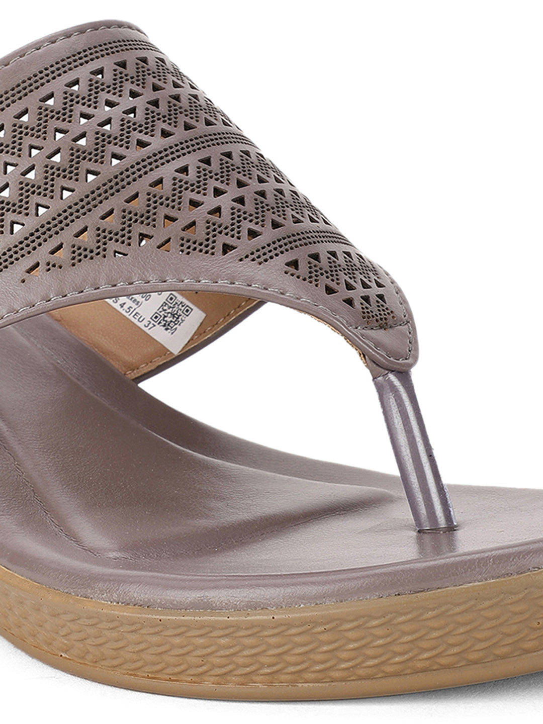 Bata Women Gunmetal Wedge Heel Thong Sandal - Gunmetal - View 5