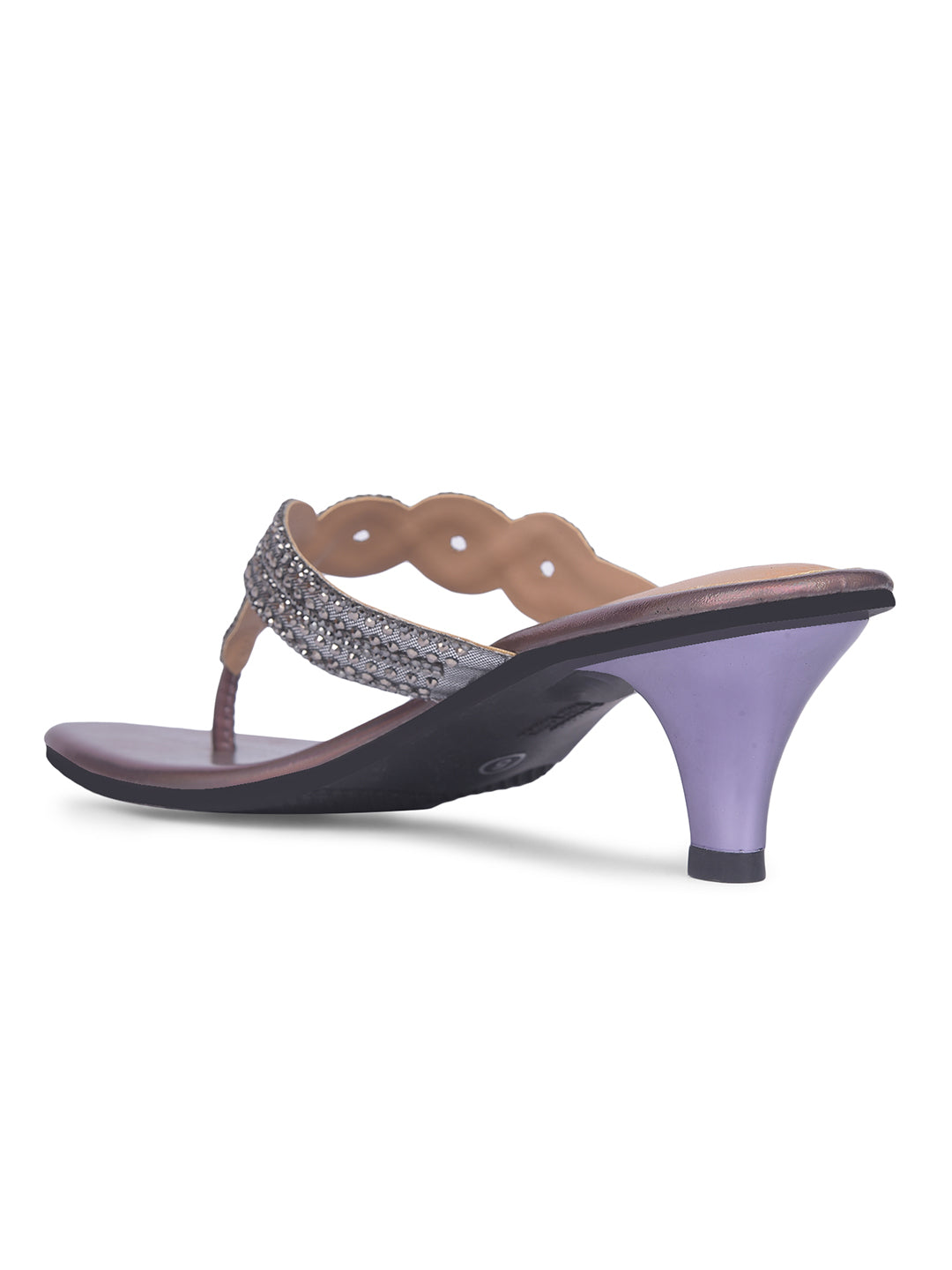 Bata Women Gunmetal Block Heel Thong Sandal - Gunmetal - View 3