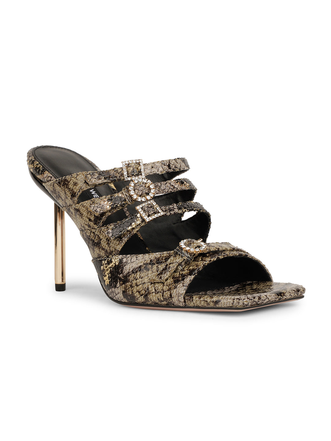Nine West Women Stiletto Heel Mule Sandal - Brown - View 1