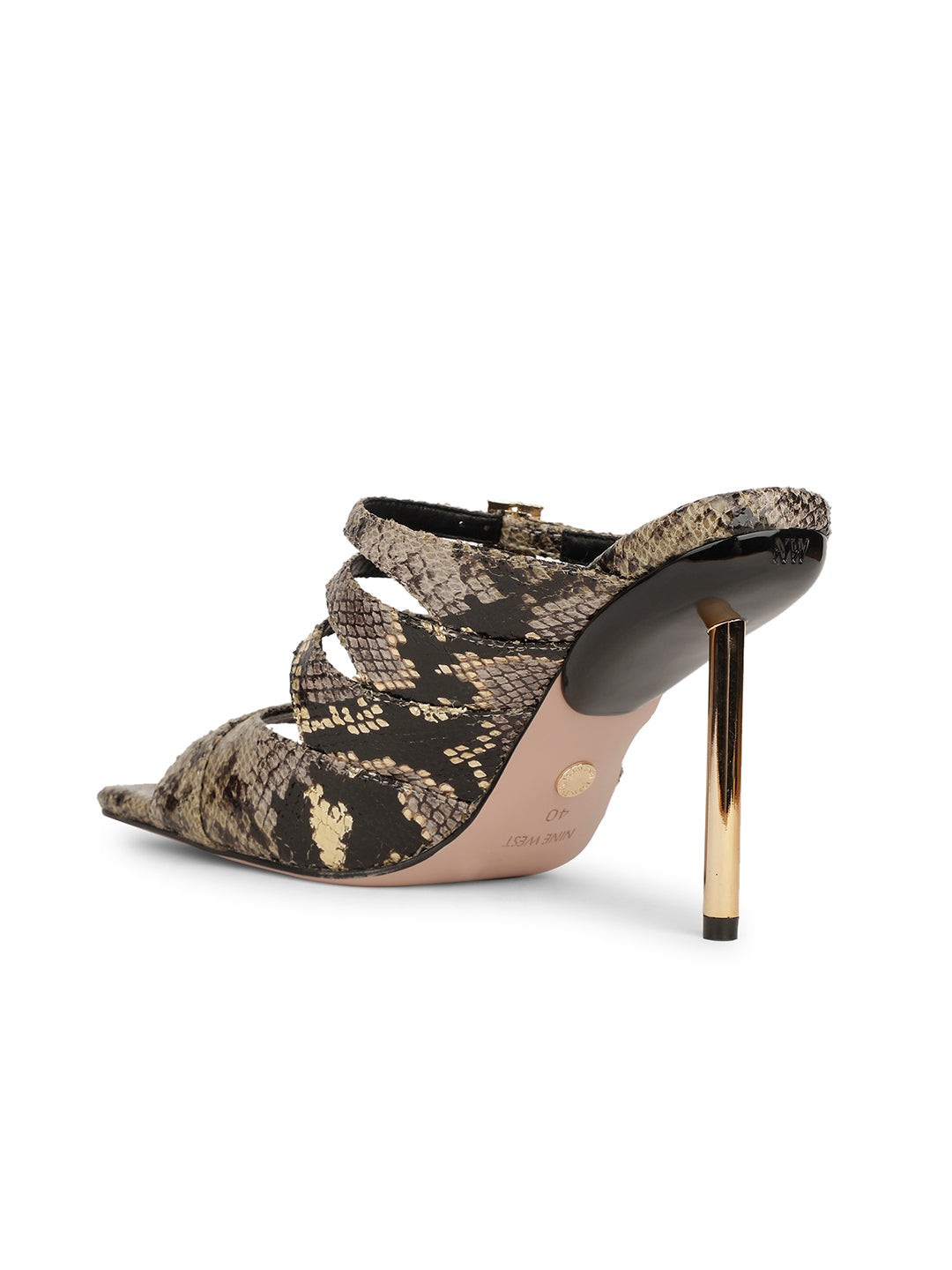 Nine West Women Stiletto Heel Mule Sandal - Brown - View 3