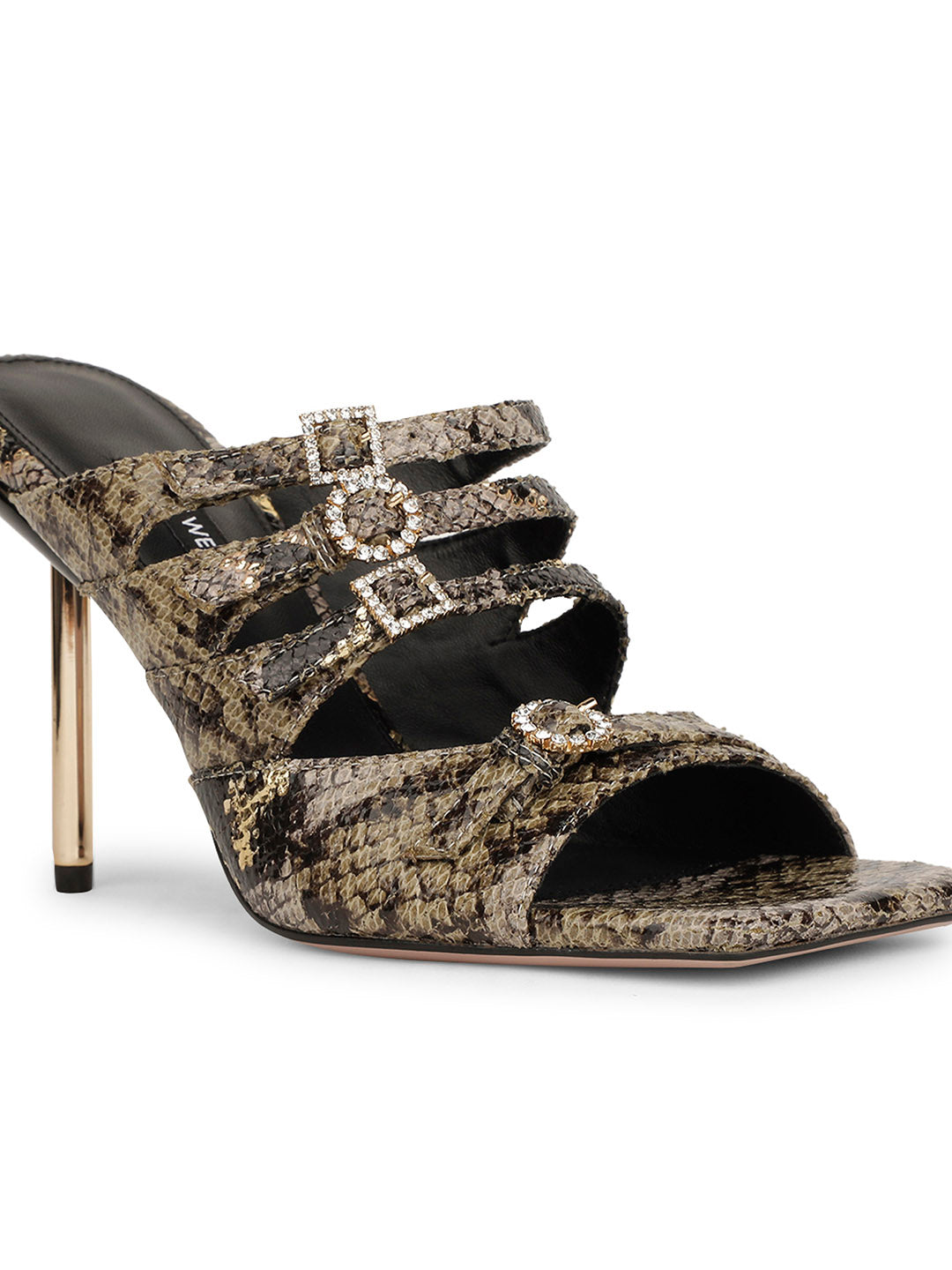 Nine West Women Stiletto Heel Mule Sandal - Brown - View 5