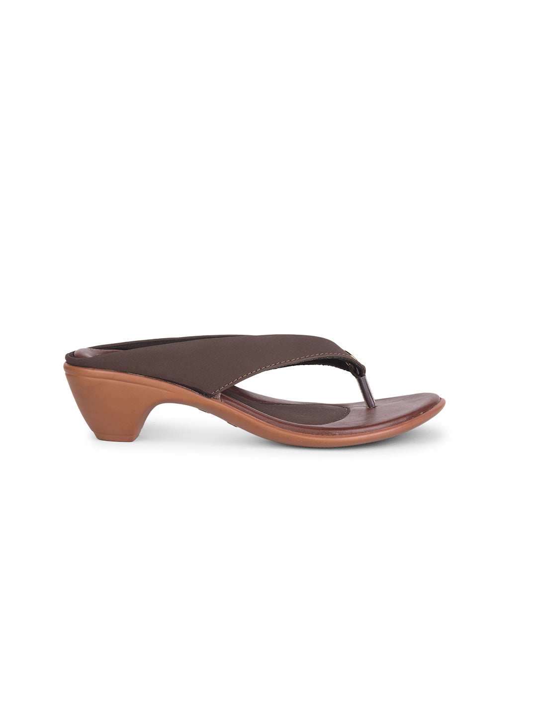 Bata Women Brown Block Heel Thong Sandal - Brown - View 2