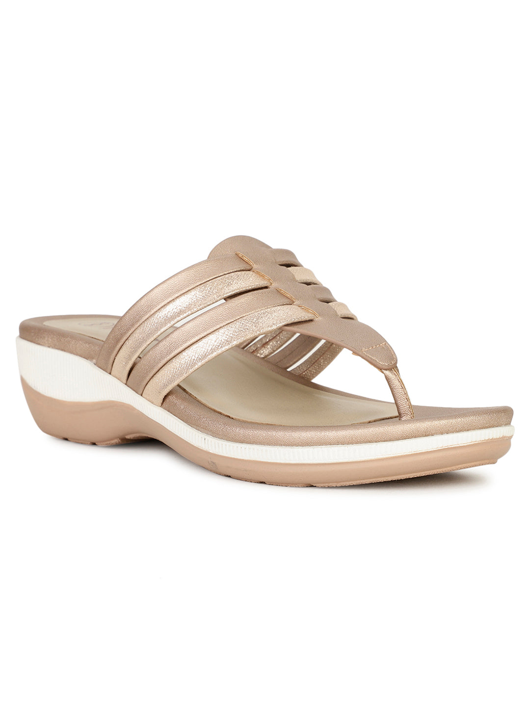 Hush Puppies Women Rose Gold Wedge Heel Thong Sandal - Rose Gold - View 1