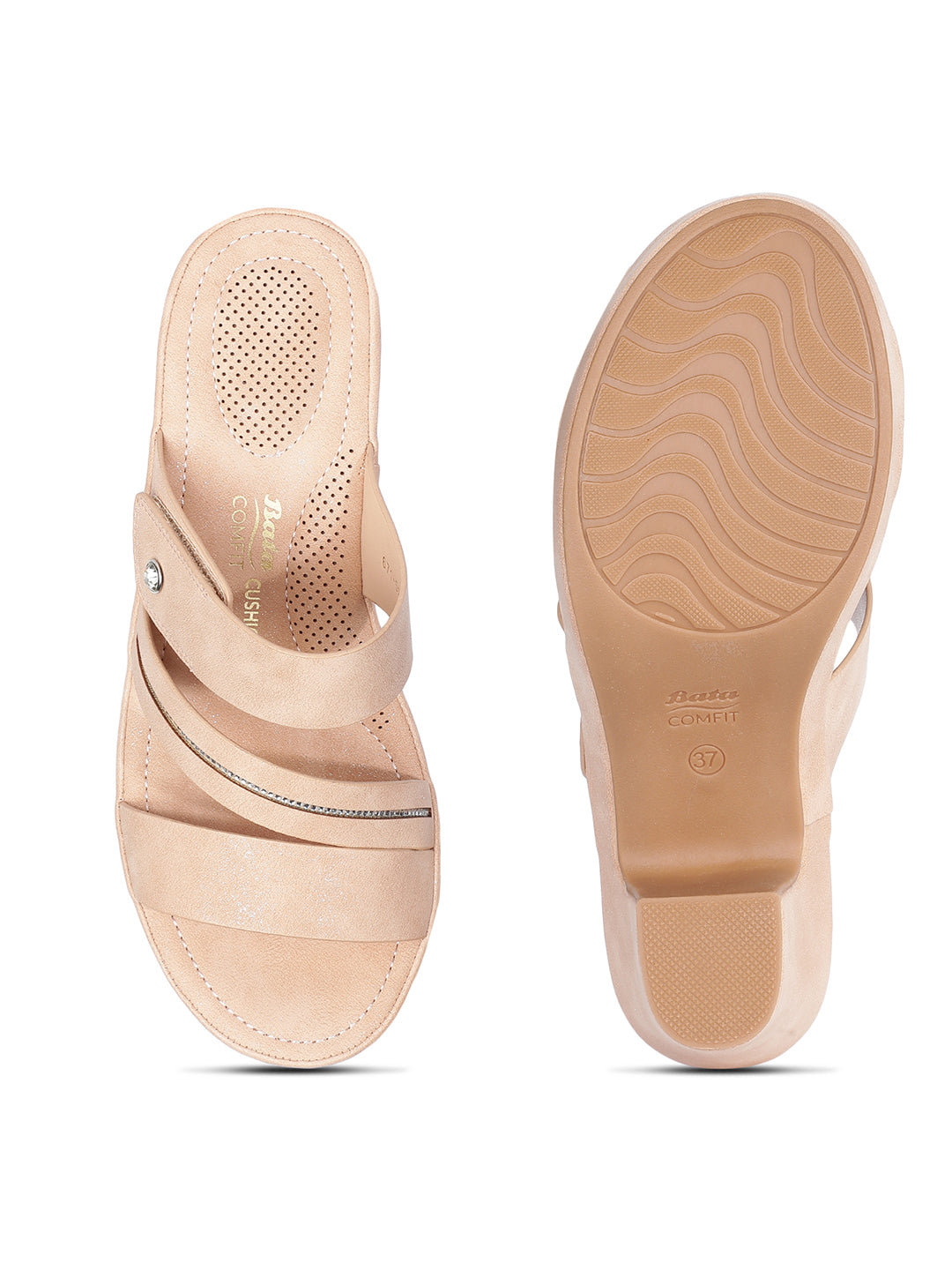 Bata Comfit Women Pink Block Heel Mule Sandal - Pink - View 4