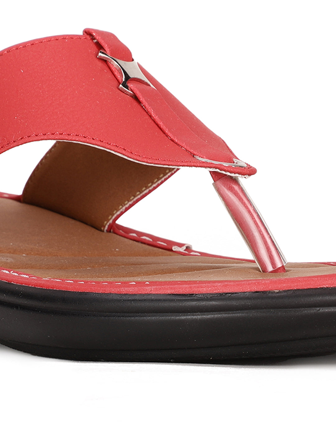 Bata Women Red Wedge Heel Thong Sandal - Red - View 5