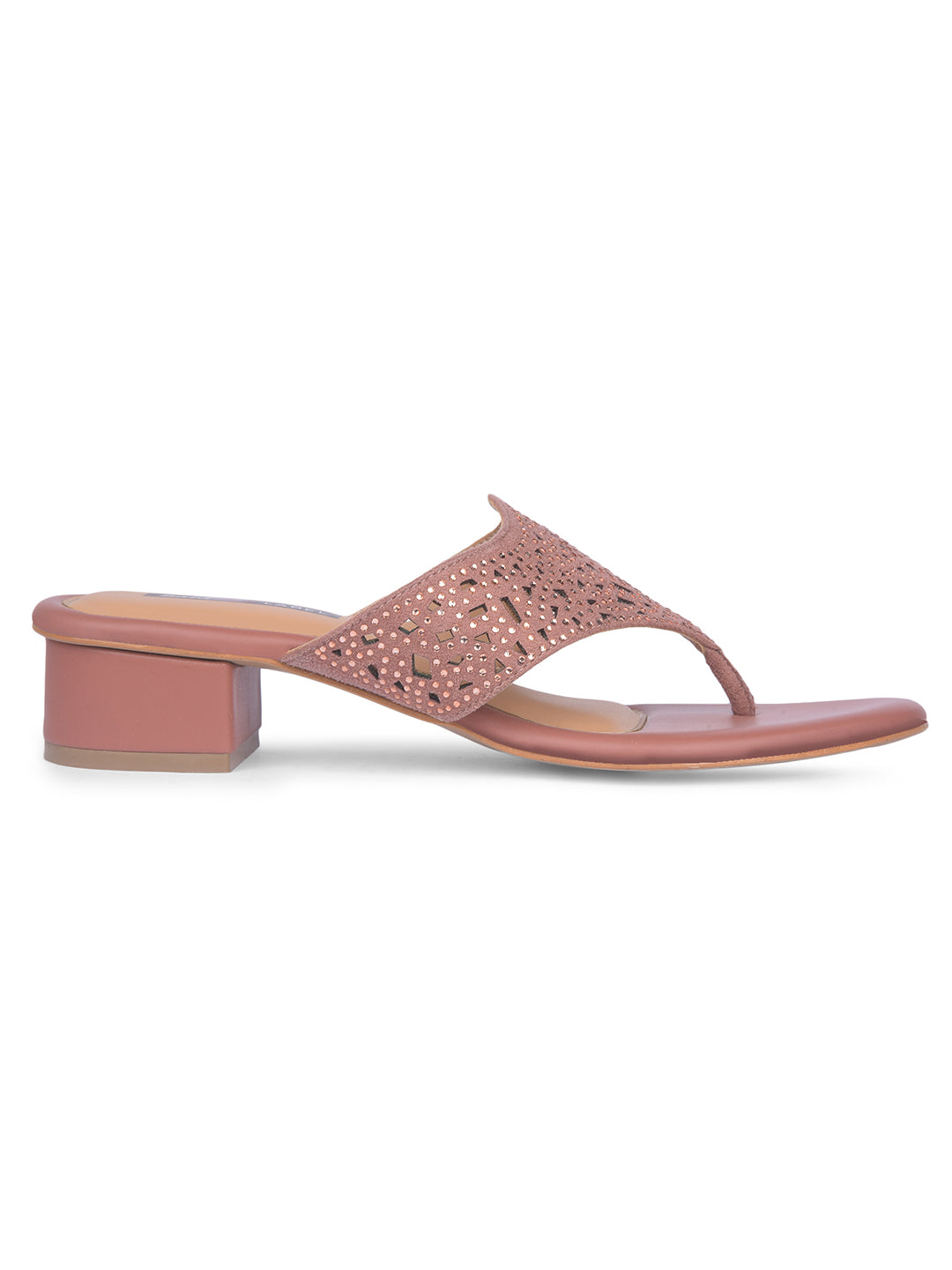 Bata Women Pink Block Heel Thong Sandal - Pink - View 2