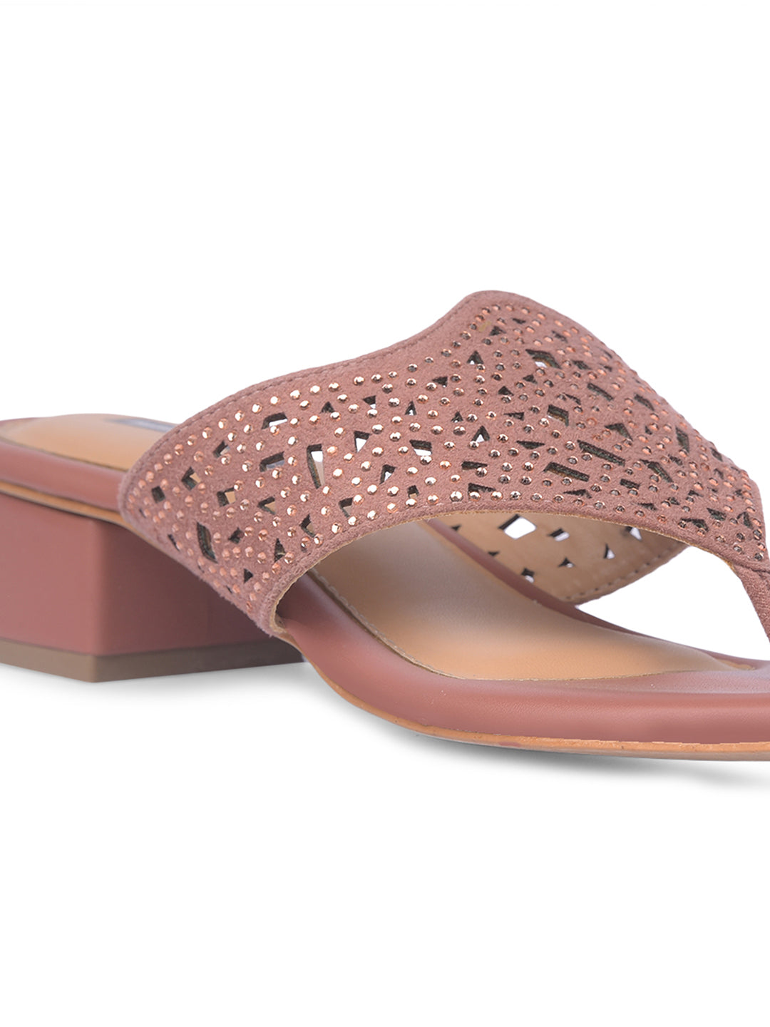 Bata Women Pink Block Heel Thong Sandal - Pink - View 5