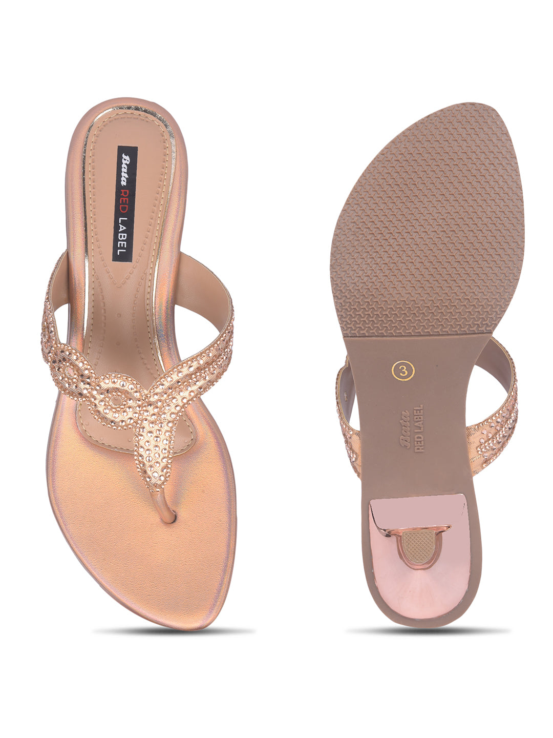 Bata Women Pink Block Heel Thong Sandal - Pink - View 4