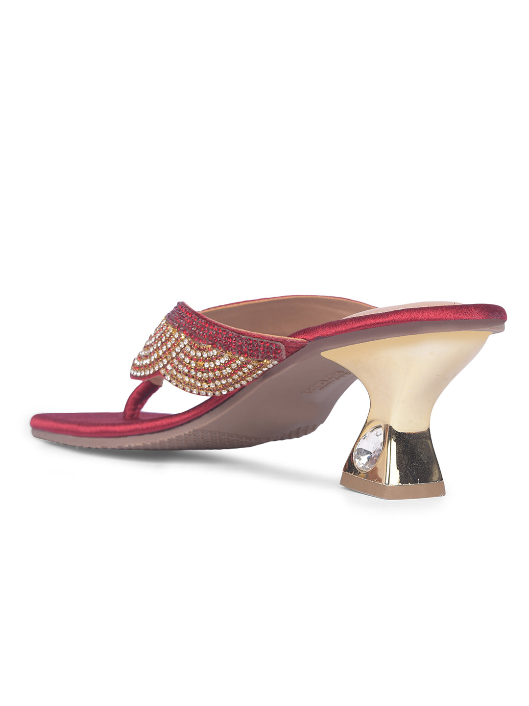 Bata Women Maroon Block Heel Thong Sandal - Maroon - View 3