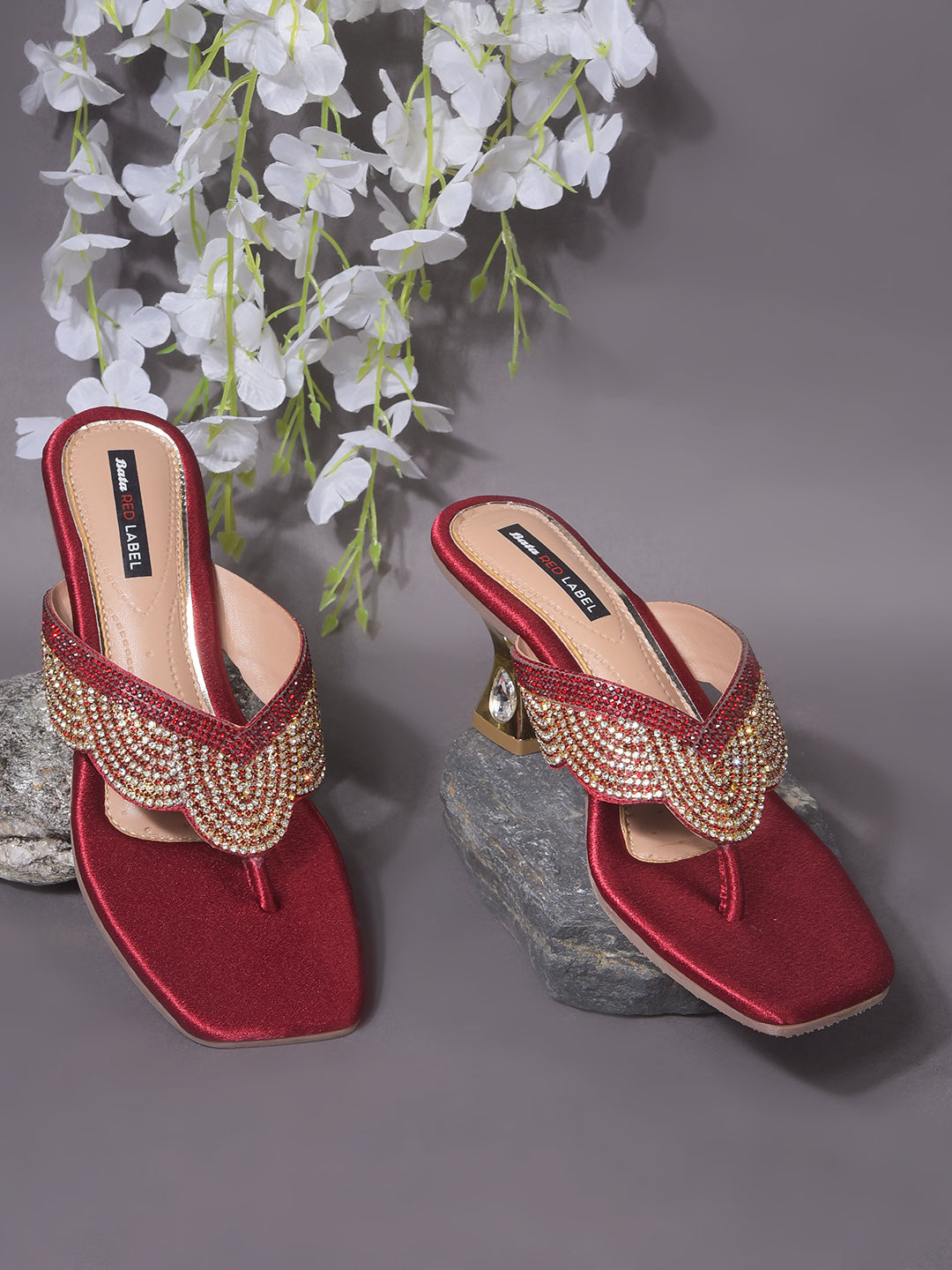 Bata Women Maroon Block Heel Thong Sandal - Maroon - View 6