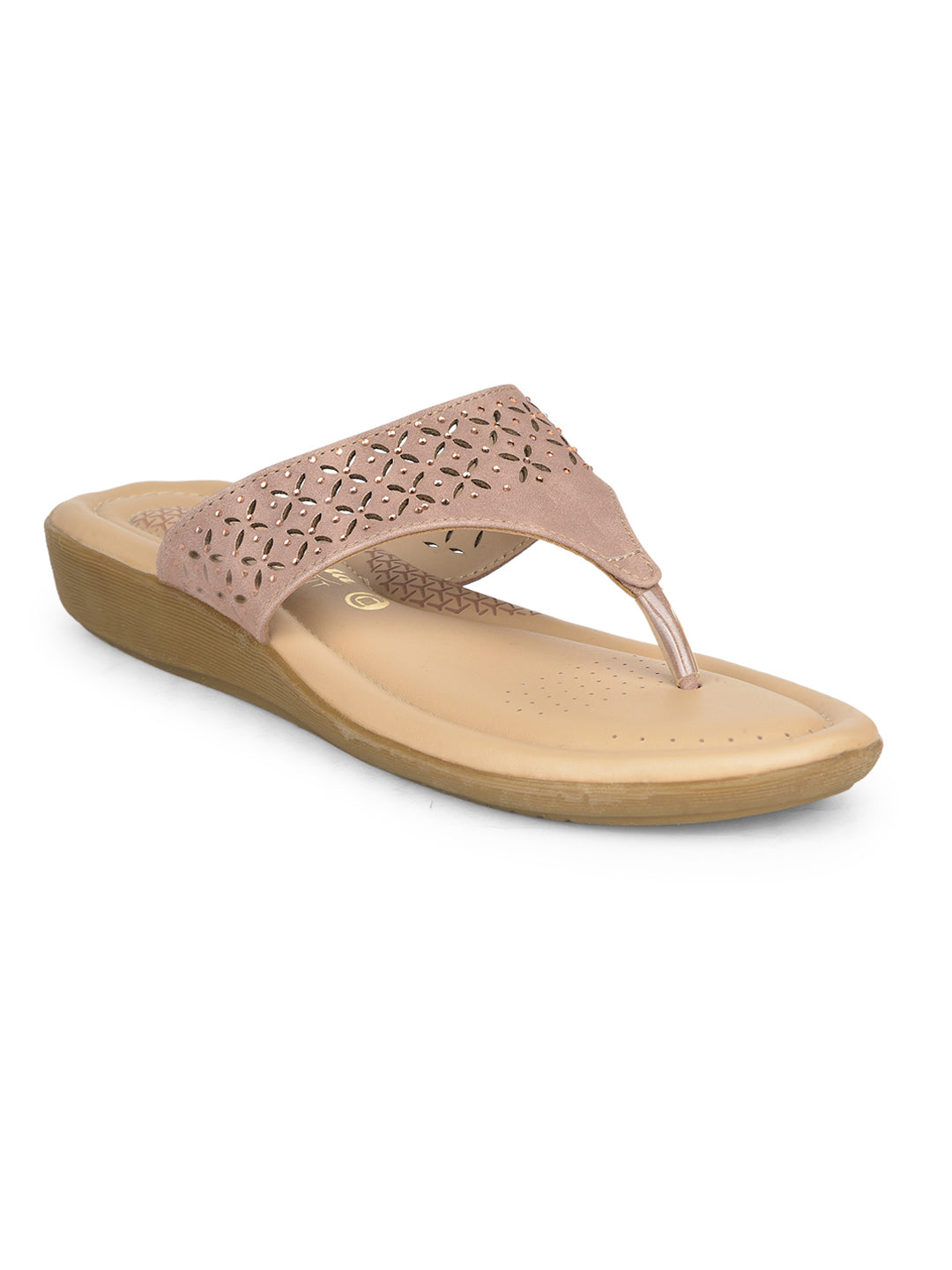 Bata Comfit Women Pink Wedge Heel Thong Sandal - Pink - View 1