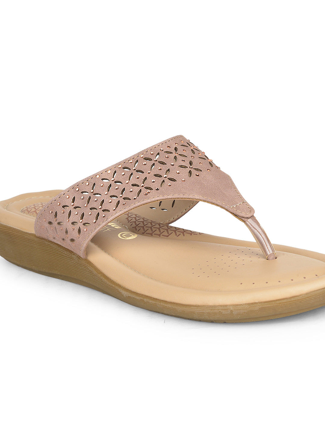 Bata Comfit Women Pink Wedge Heel Thong Sandal - Pink - View 5