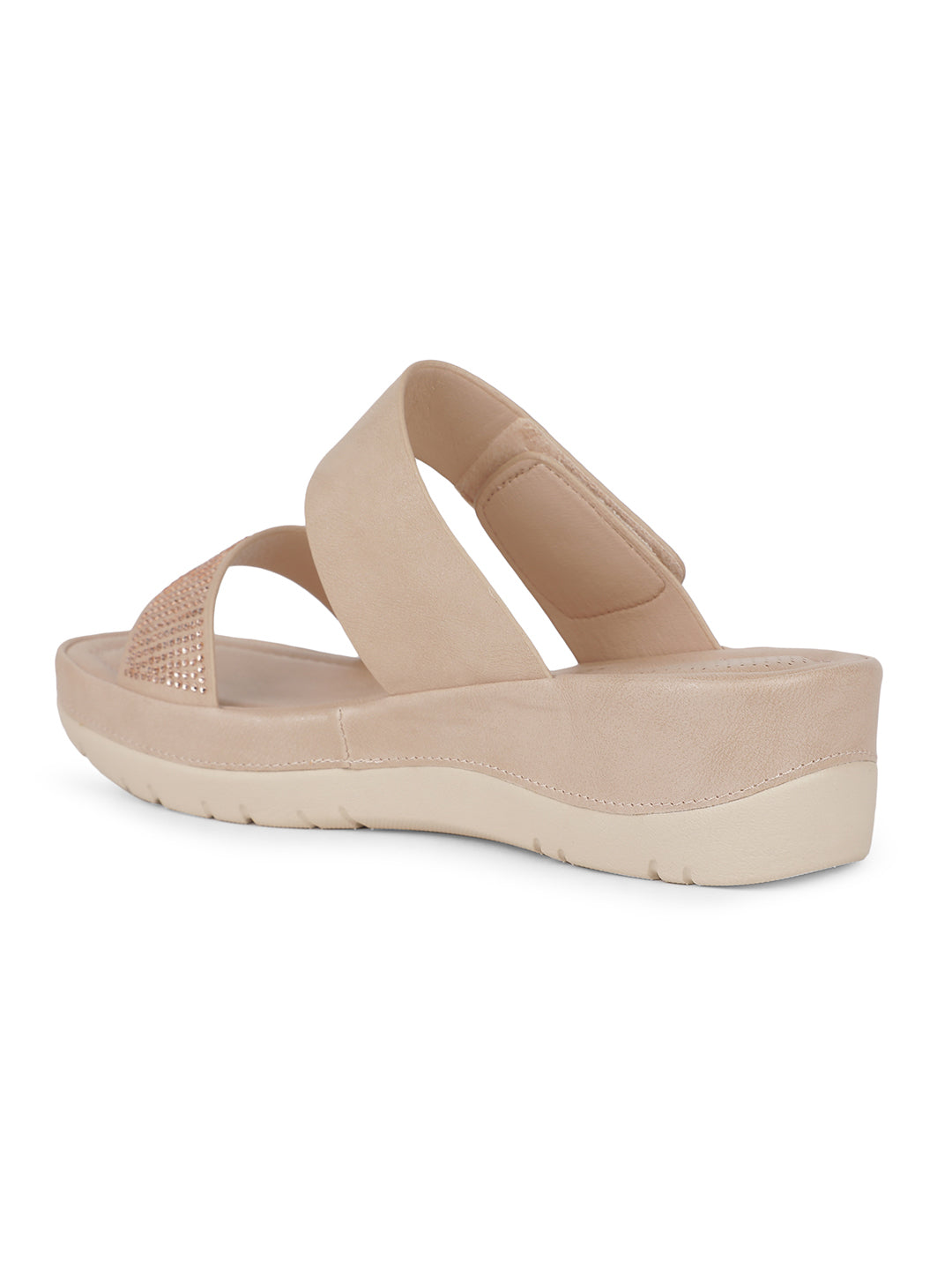 Bata Comfit Women Rose Gold Wedge Heel Mule Sandal - Rose Gold - View 3
