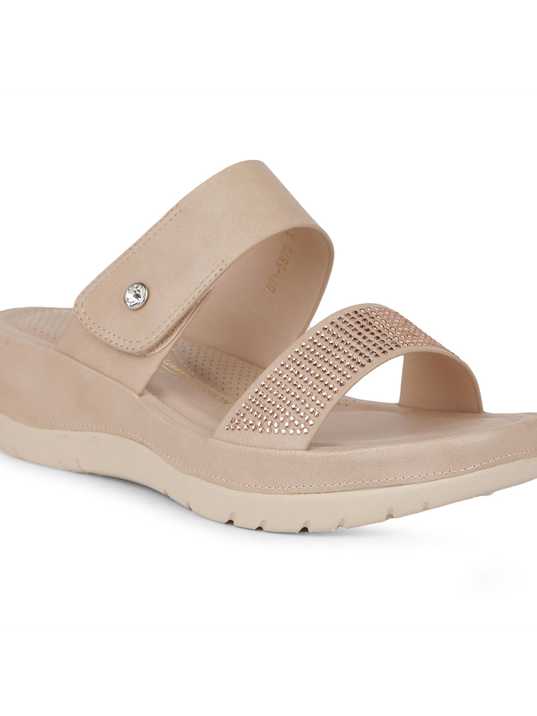 Bata Comfit Women Rose Gold Wedge Heel Mule Sandal - Rose Gold - View 5