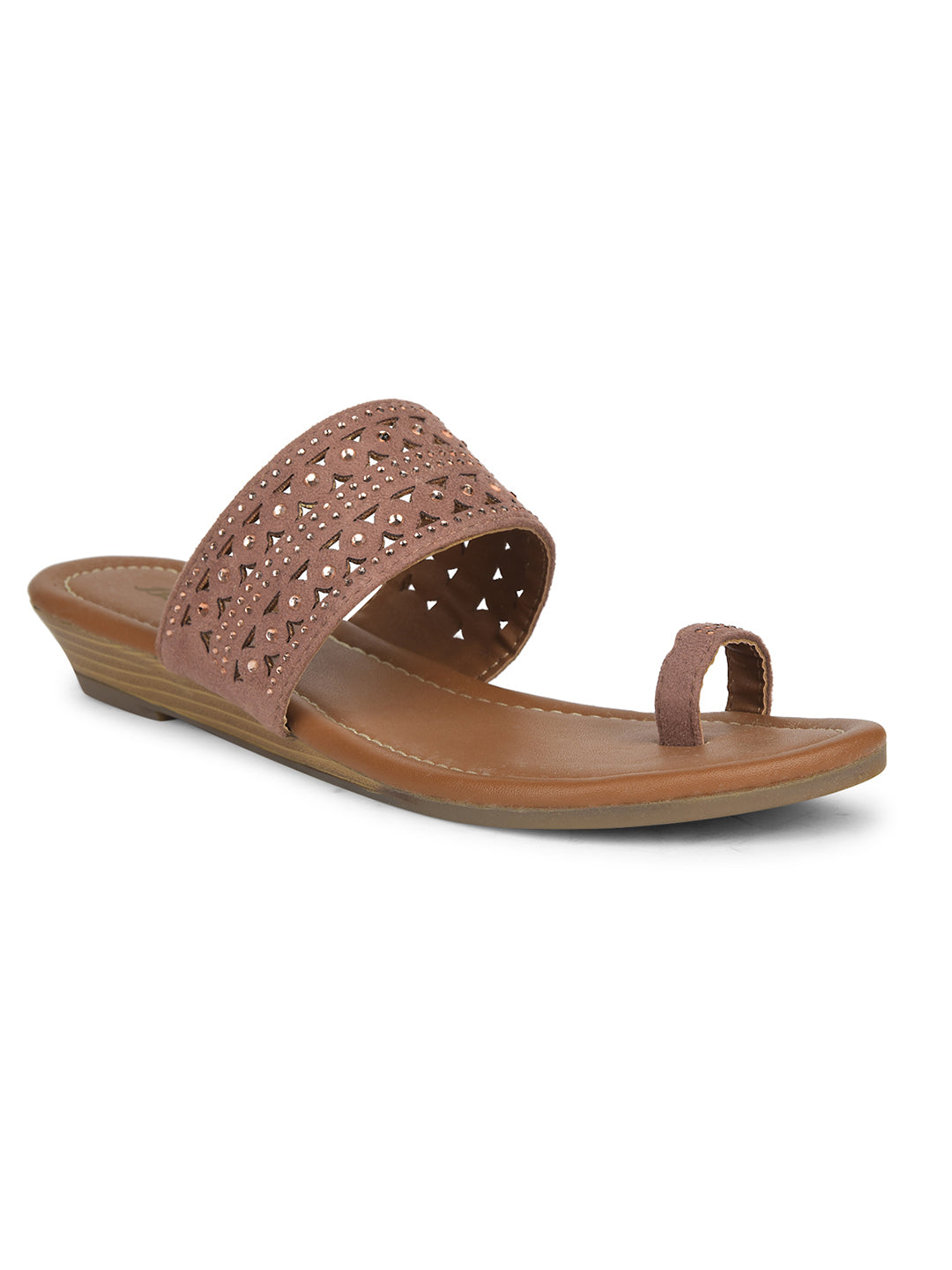 Bata Women's Red Wedge Heel Toe Ring Sandals - Red