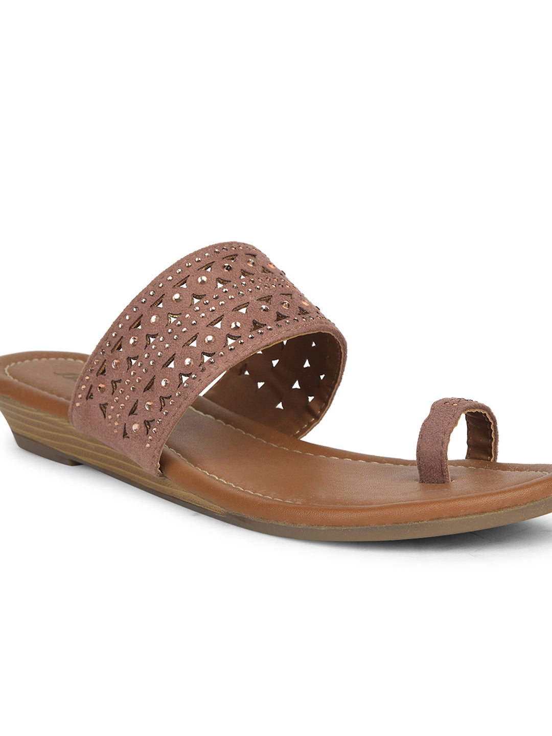 Bata Women's Red Wedge Heel Toe Ring Sandals - Red