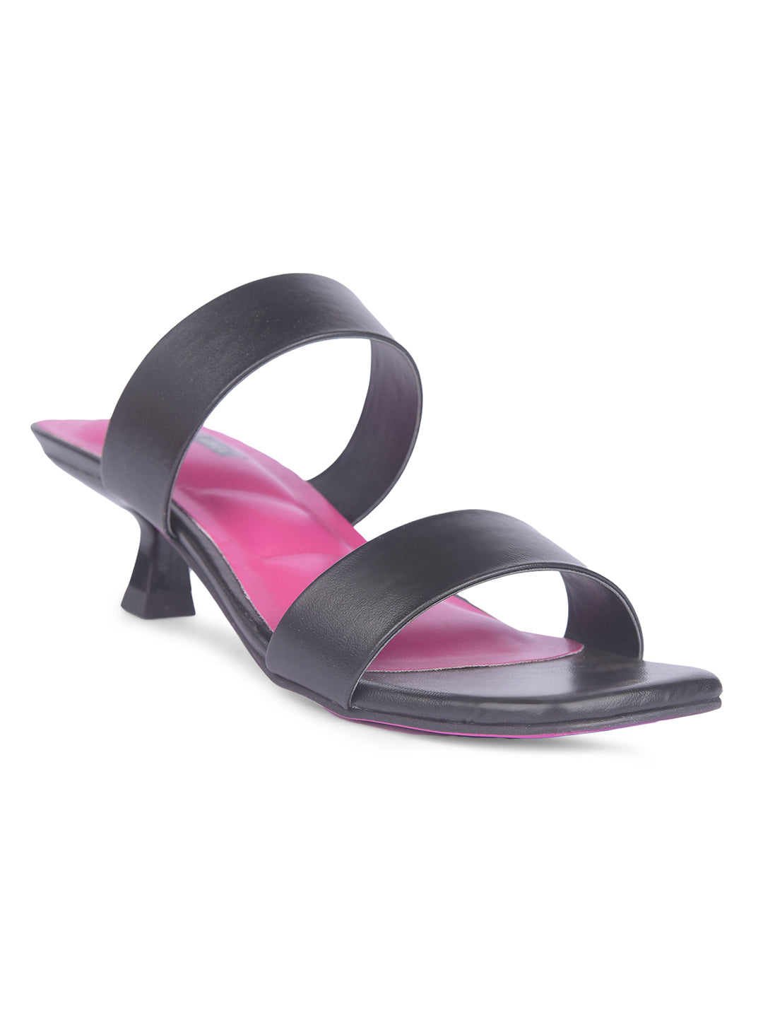 Bata Women Black Kitten Heel Mule Sandal - Black - View 1