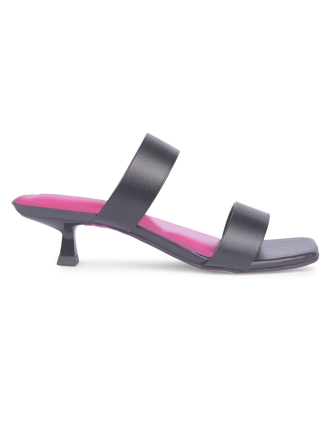 Bata Women Black Kitten Heel Mule Sandal - Black - View 2